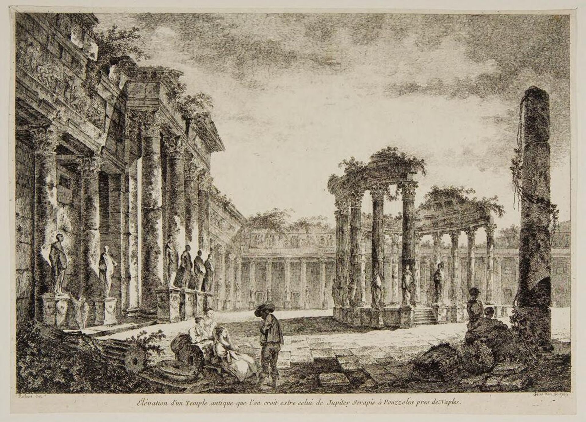 Temple of Serapis at Pozzuoli Near Naples by Jean-Claude Richard, AbbÃ© de Saint-Non