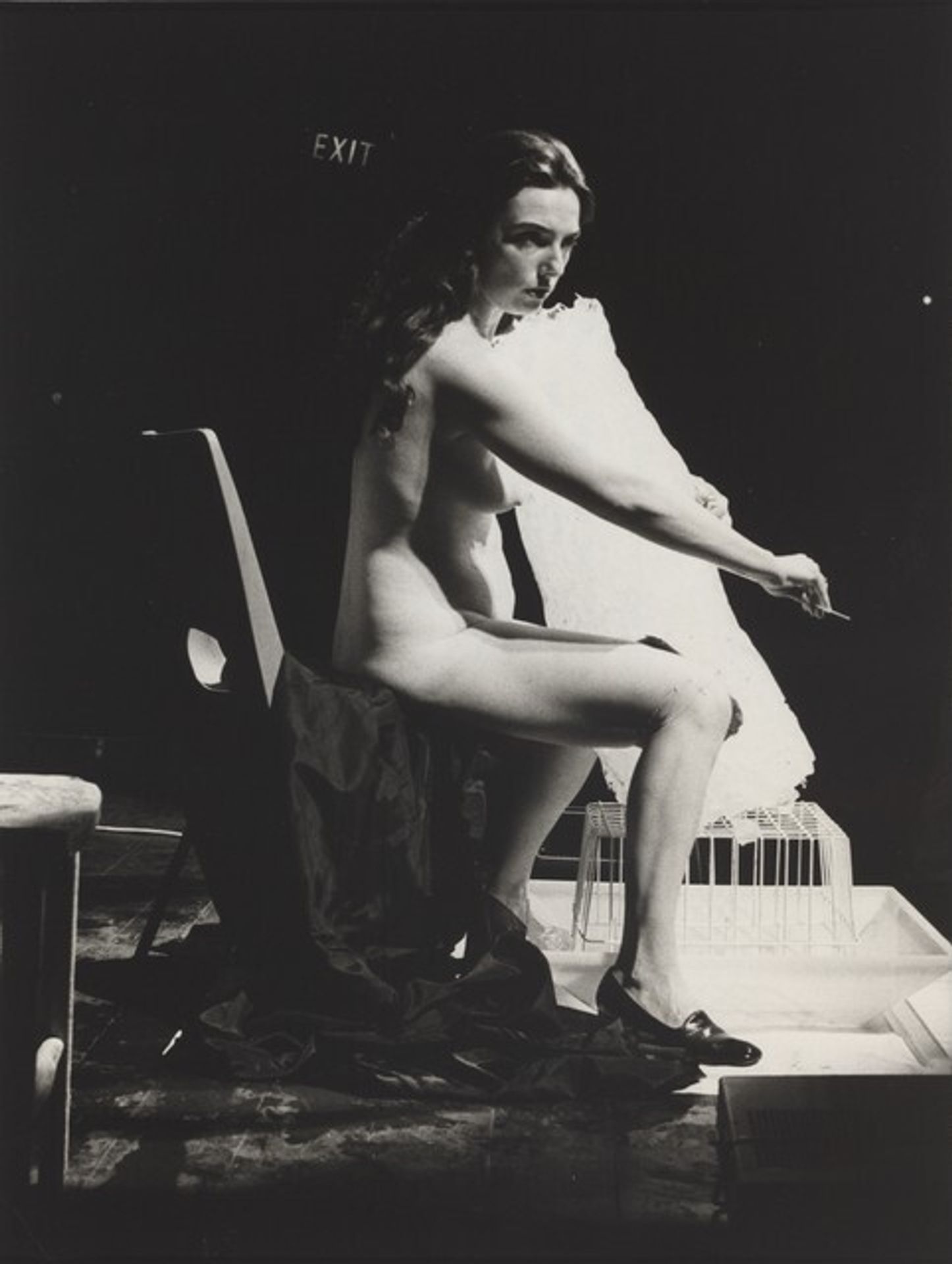 Untitled (Charlotte Moorman performing "Ice Music," Roundhouse Theatre, London, August, 1972) by Charlotte Moorman