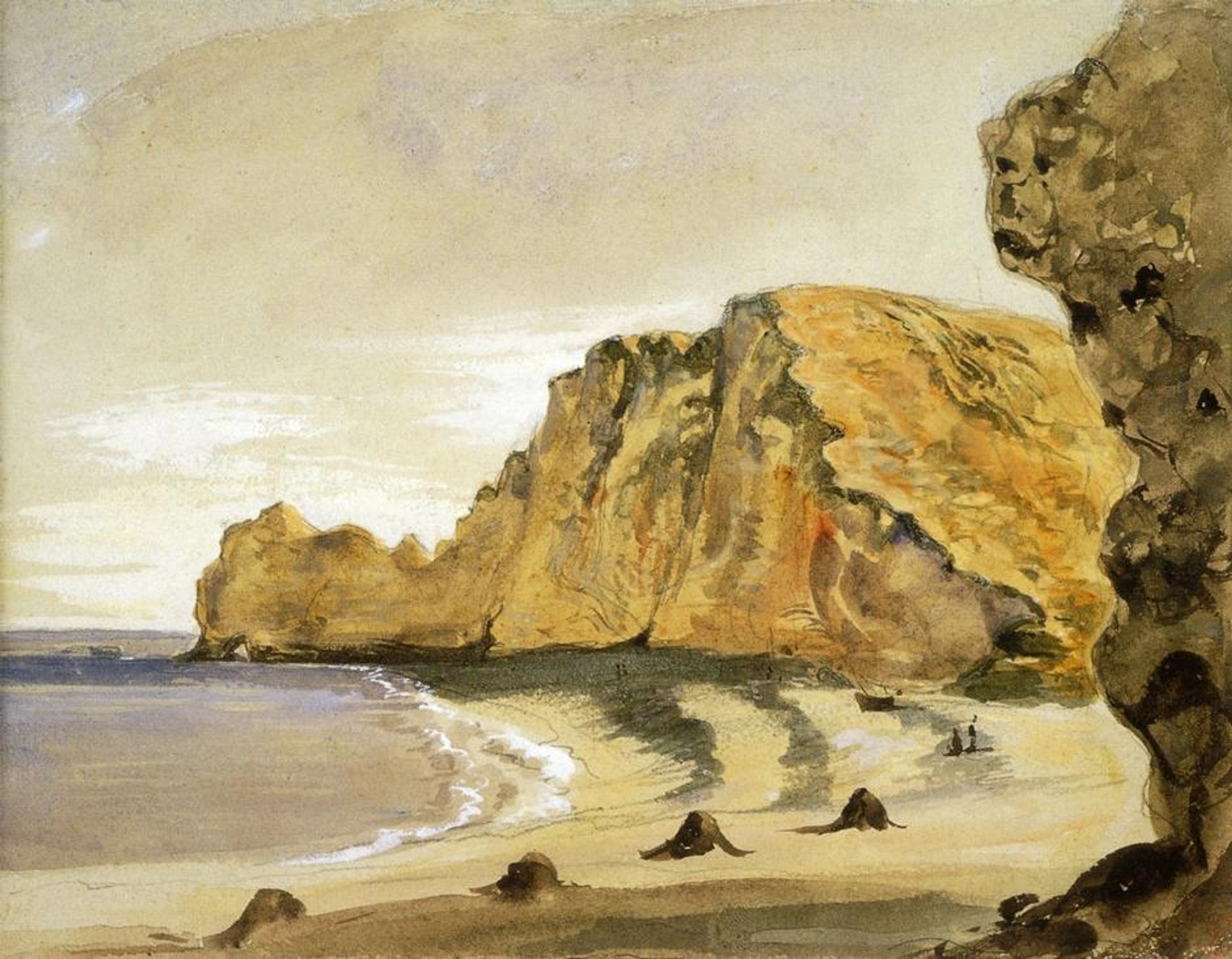 The Porte d'Amont, Etretat by Eugène Delacroix