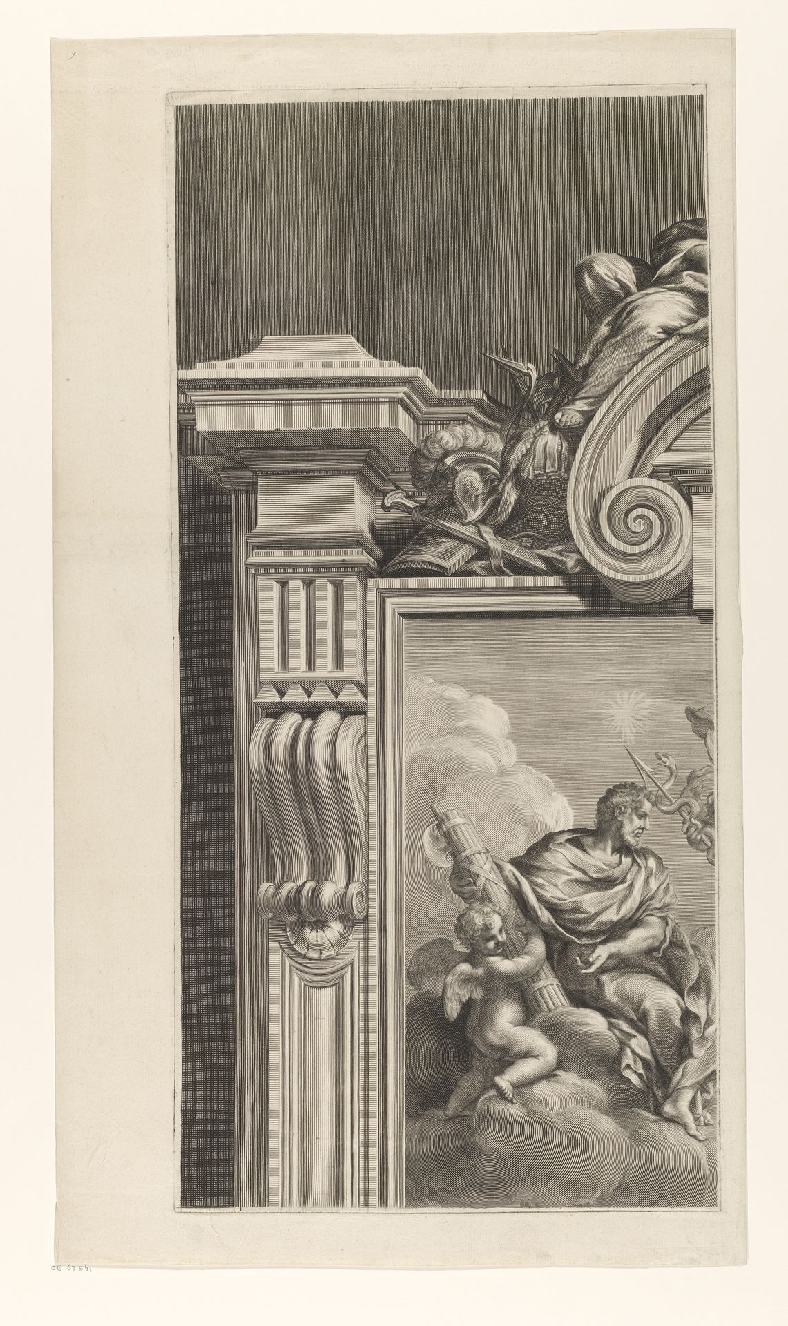 Allegorie op Cosimo III de' Medici in monumentale omlijsting (deel linksboven) by François Spierre