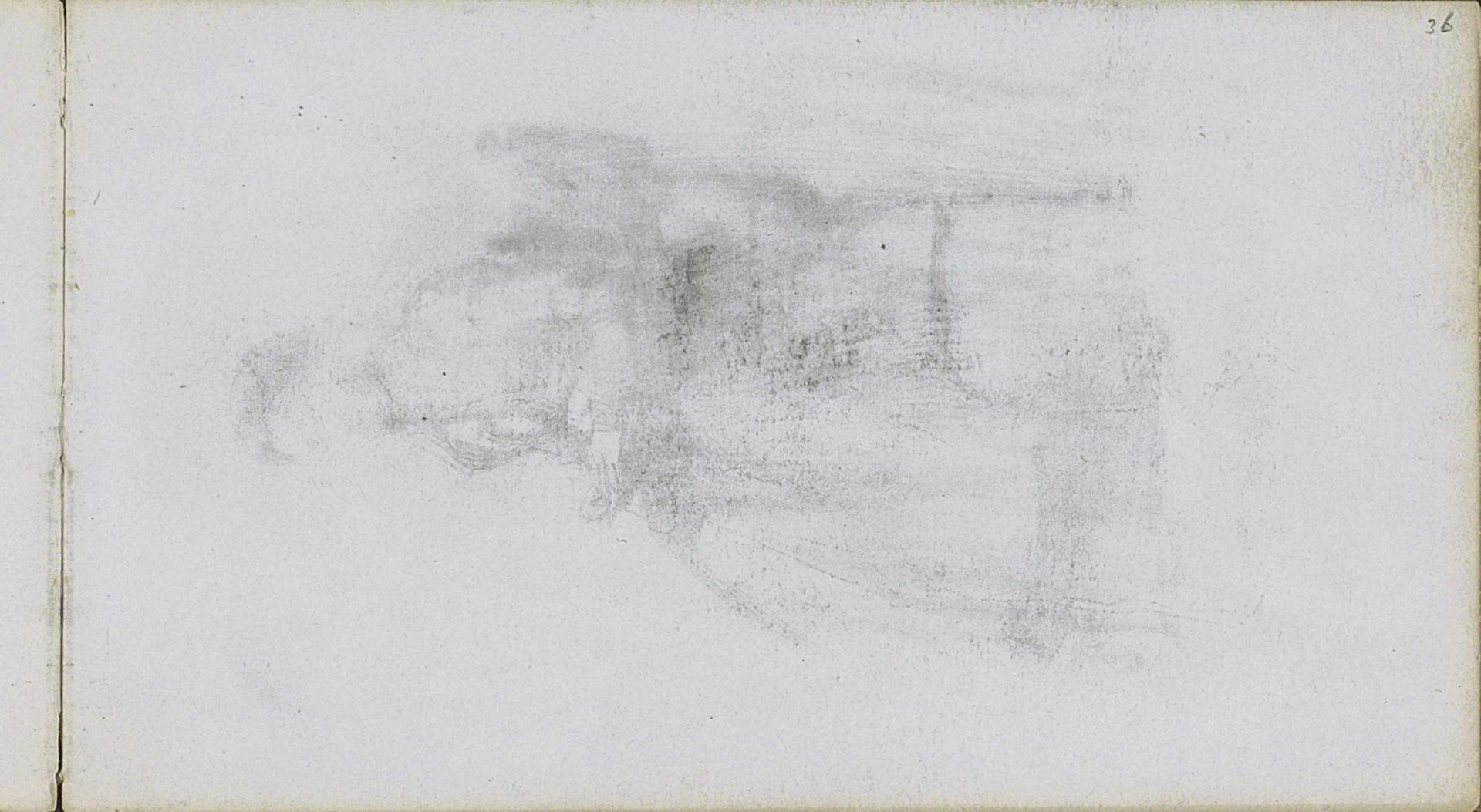 Abklatsch van de tekening op pagina 35 verso by Johan Hendrik Weissenbruch