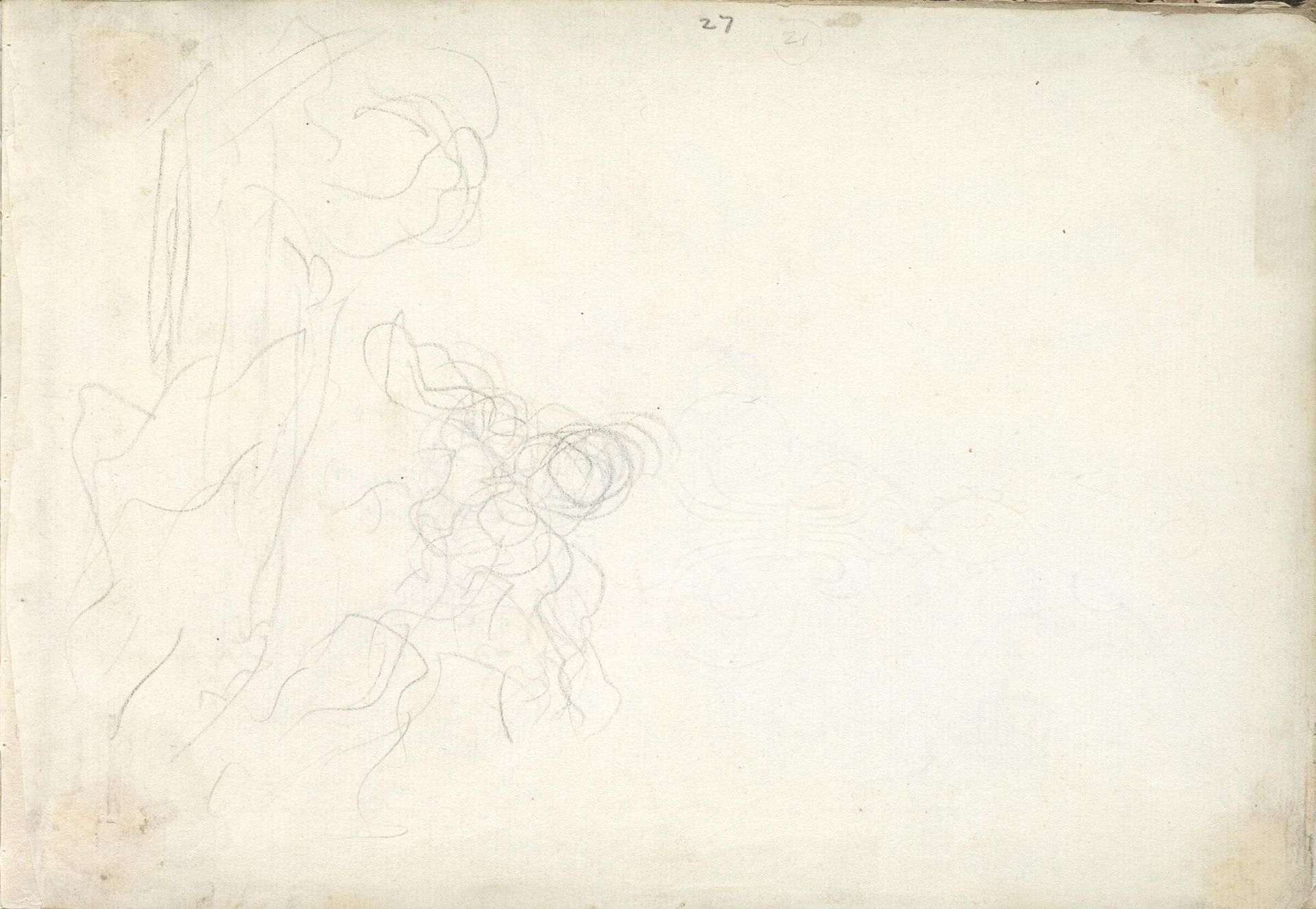 Composition Study; verso: blank page by Jean-Honoré Fragonard