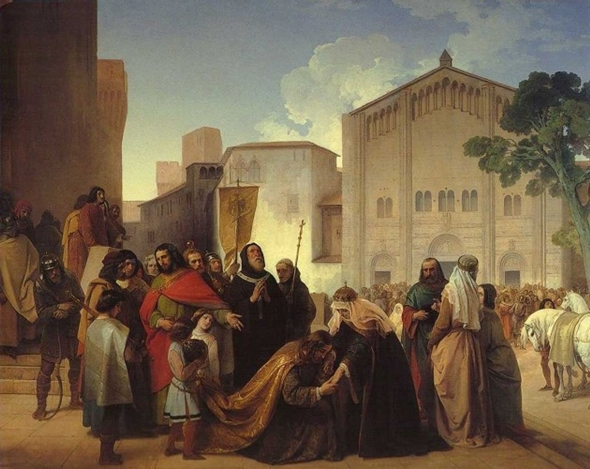 Reconciliation of Otto II with his mother Adelaide of Burgundy by Francesco Hayez