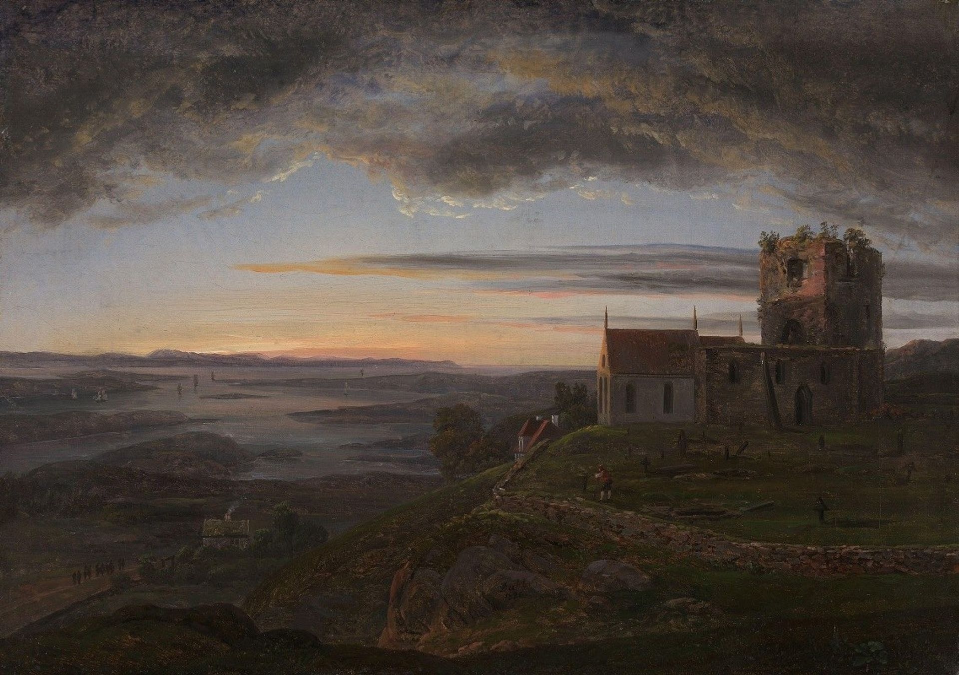 The ruined Church at Avaldsnes at Karmøy by Johan Christian Dahl