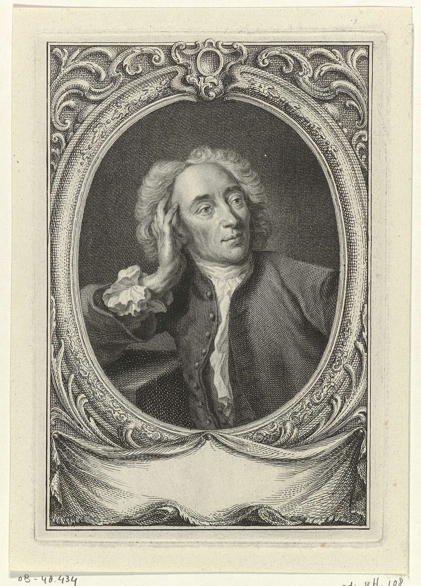 Portret van Alexander Pope by Jacob Houbraken