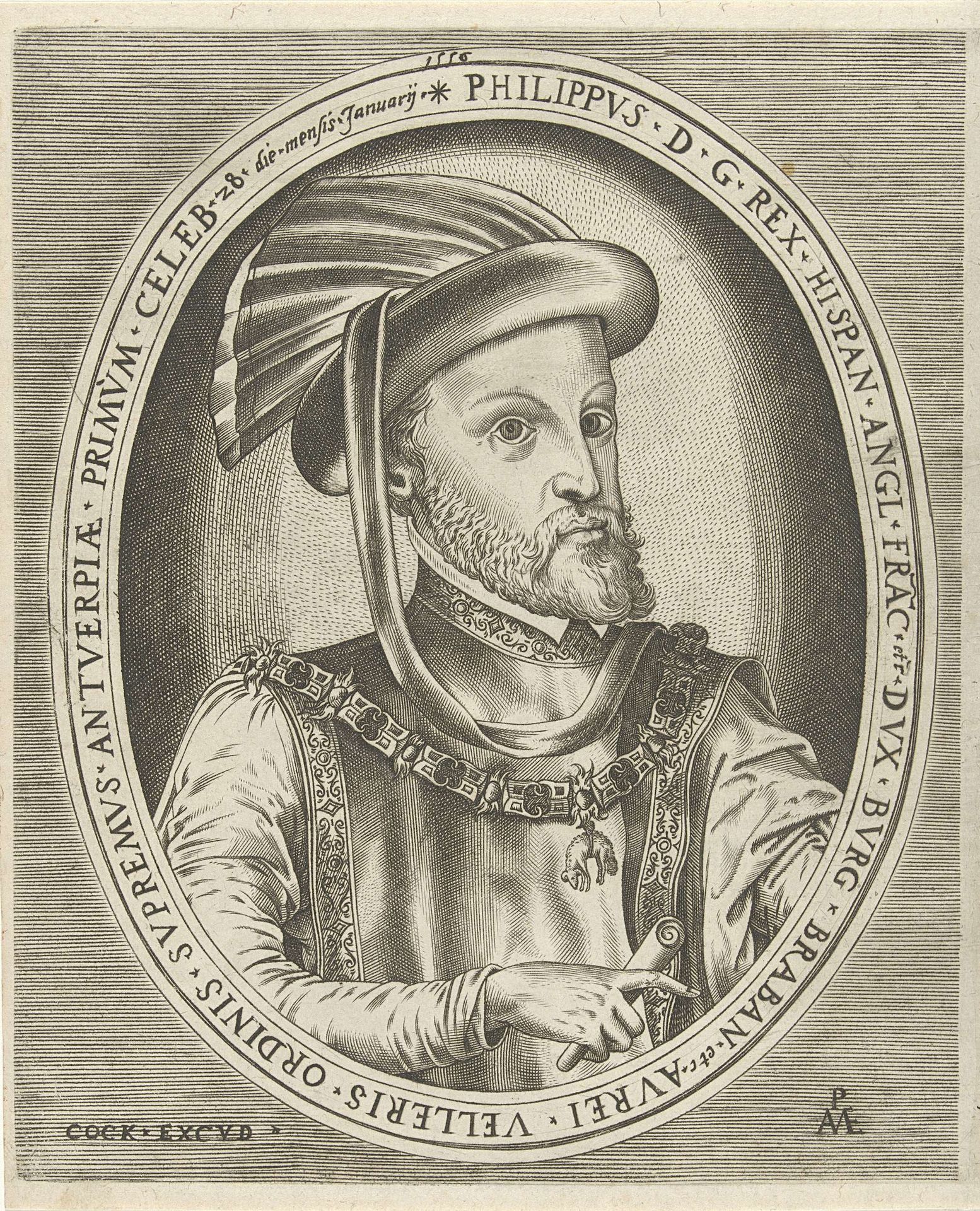 Portret van Filips II, koning van Spanje by Pieter van der Heyden