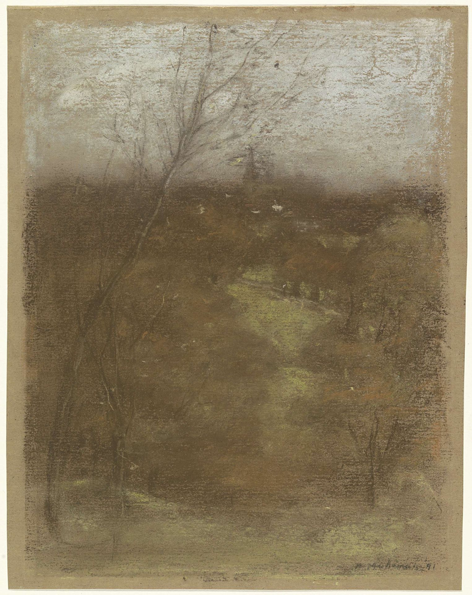 Gezicht op een dal met een beekje by Henry Muhrmann