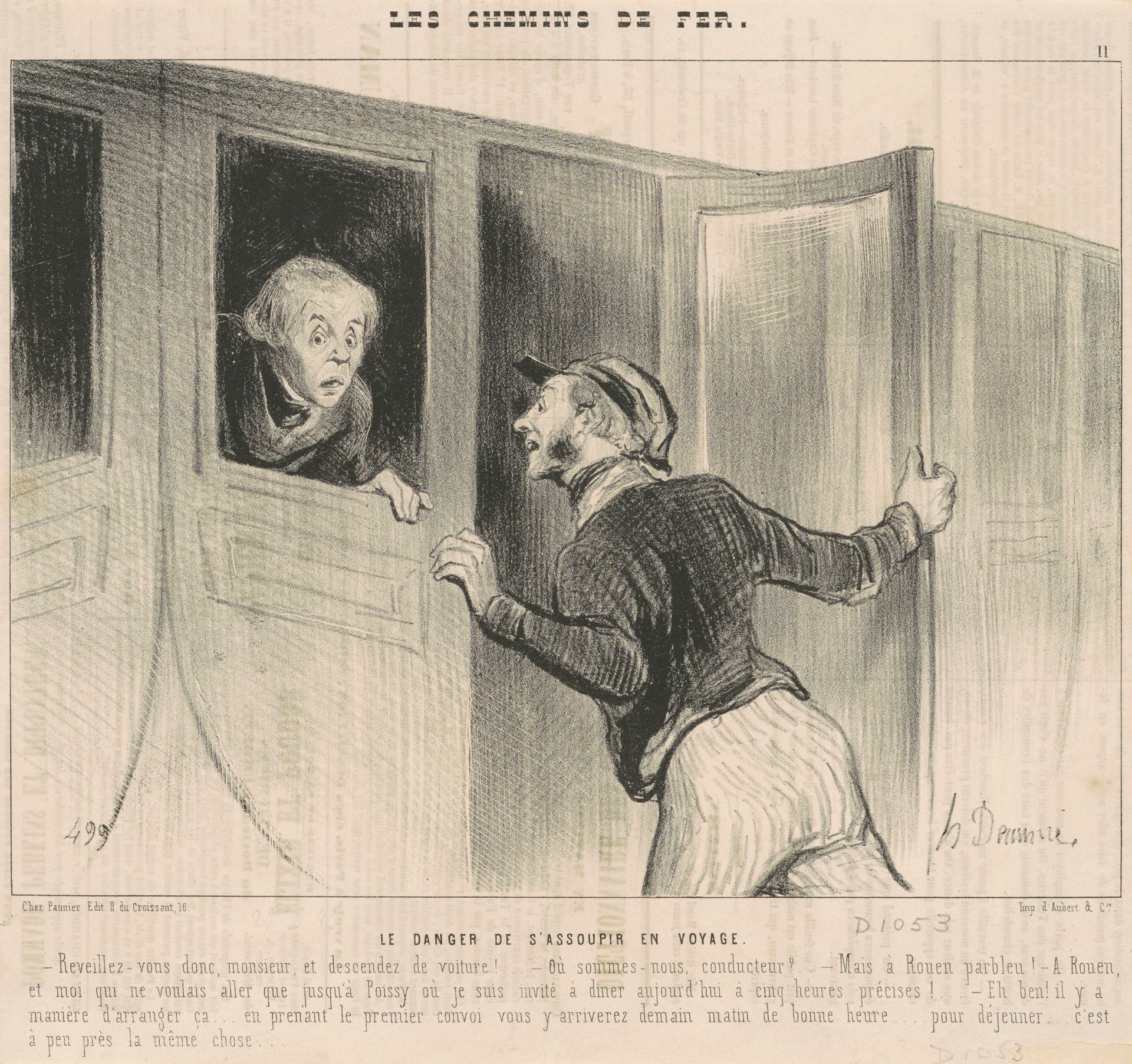 Le danger de s'assoupir en voyage by Honoré Daumier