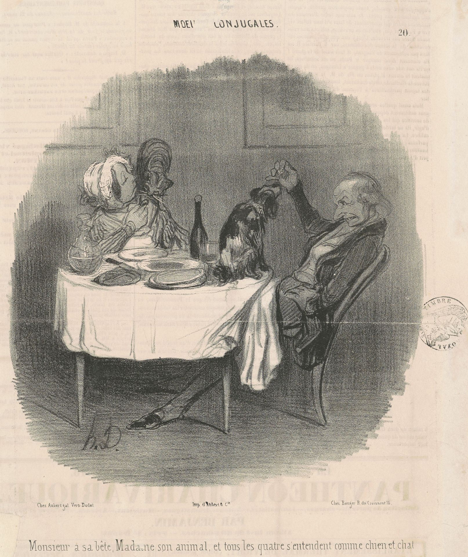 Monsieur a sa bête, Madame son animal... by Honoré Daumier