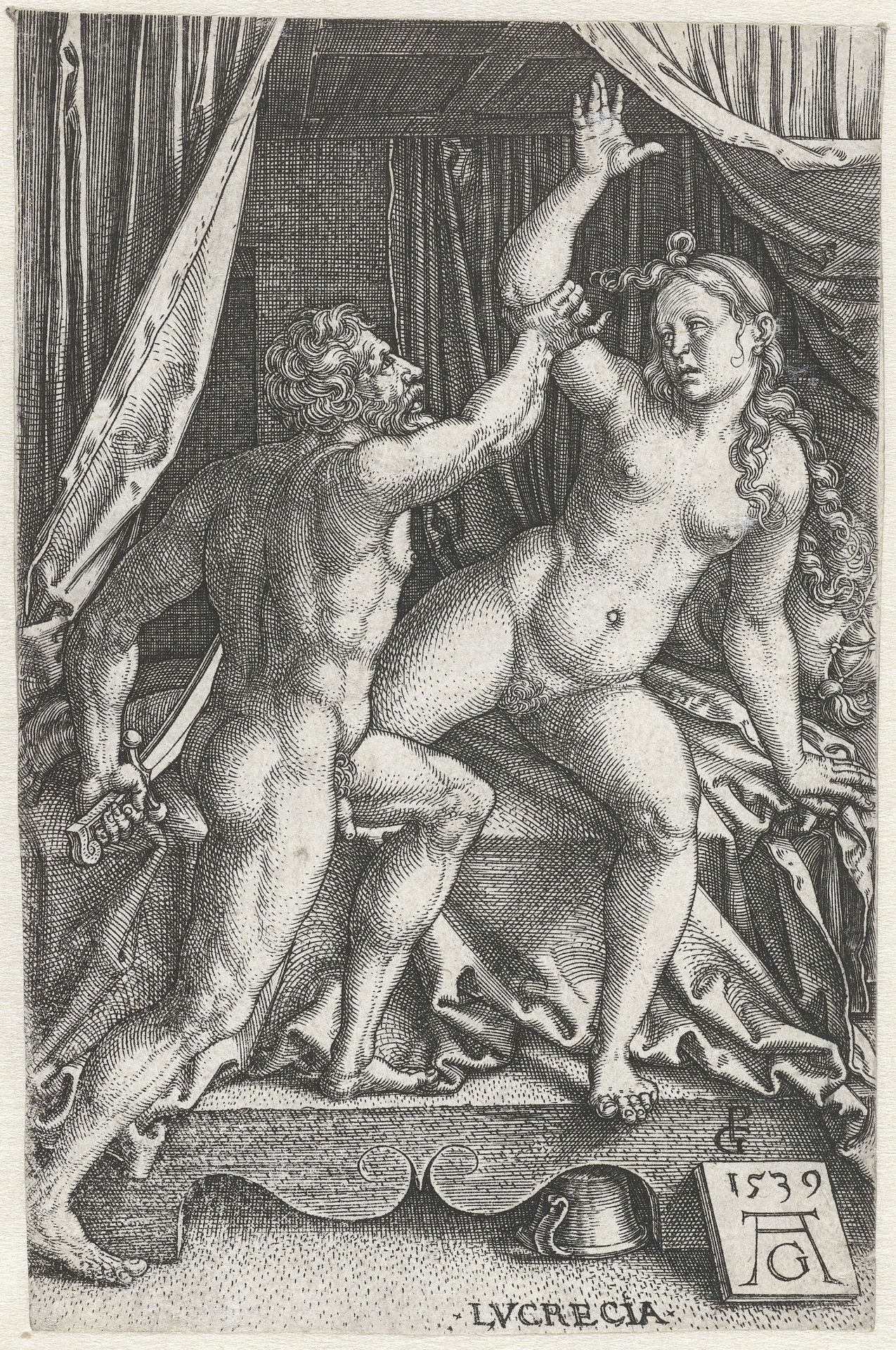 Lucretia en Sextus Tarquinius by Heinrich Aldegrever