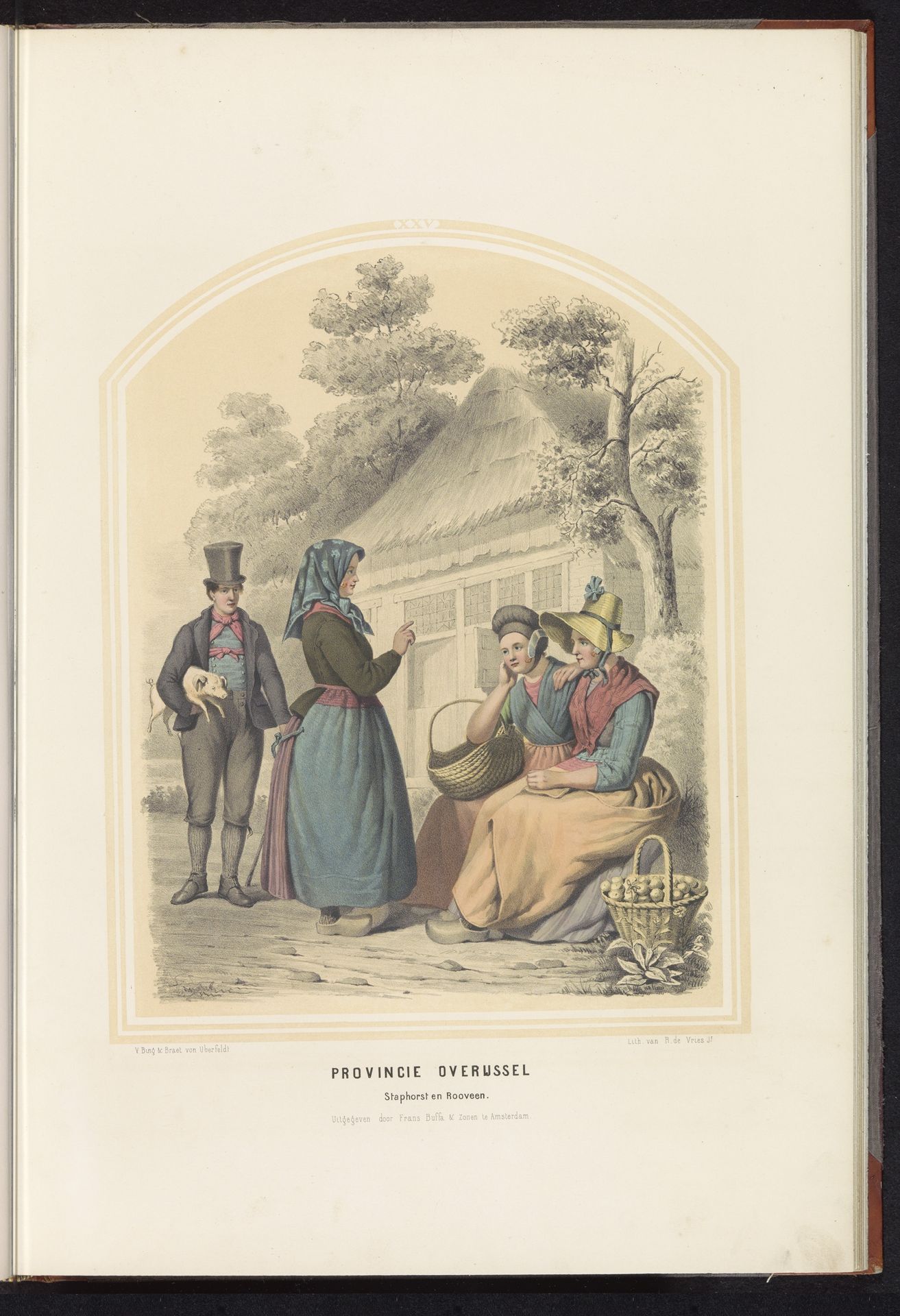 Klederdracht van Staphorst en Rouveen in Overijssel, 1857 by Ruurt de Vries