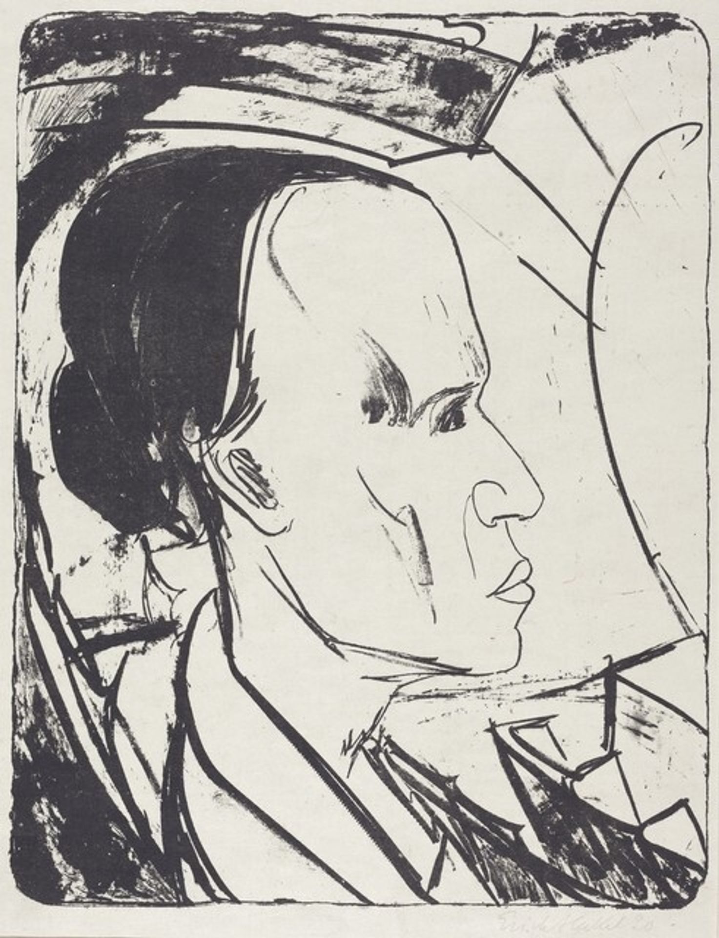 Portrait of E.G. (Bildnis E.G.) by Erich Heckel
