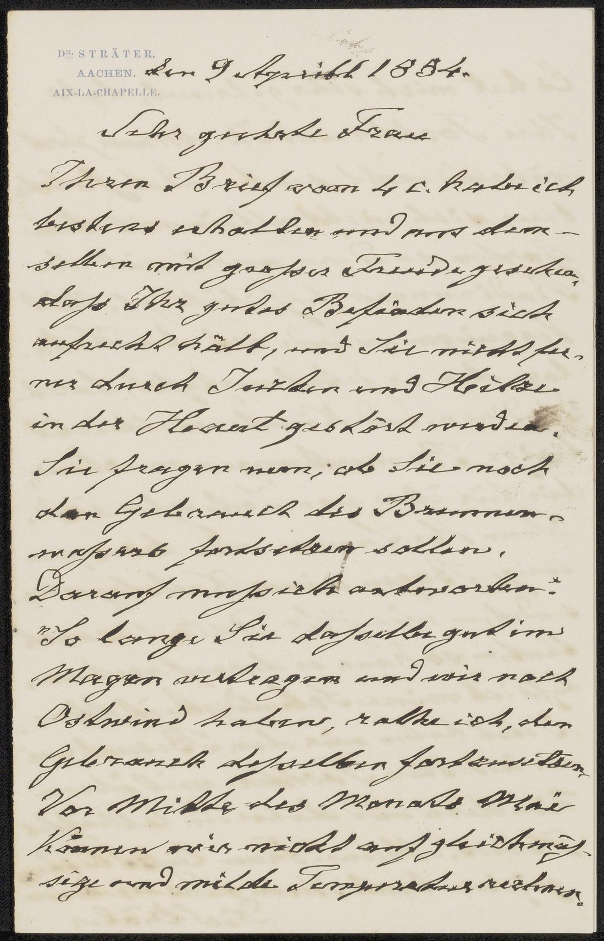 Brief aan Adriana Lamme-van Geller by August Sträter
