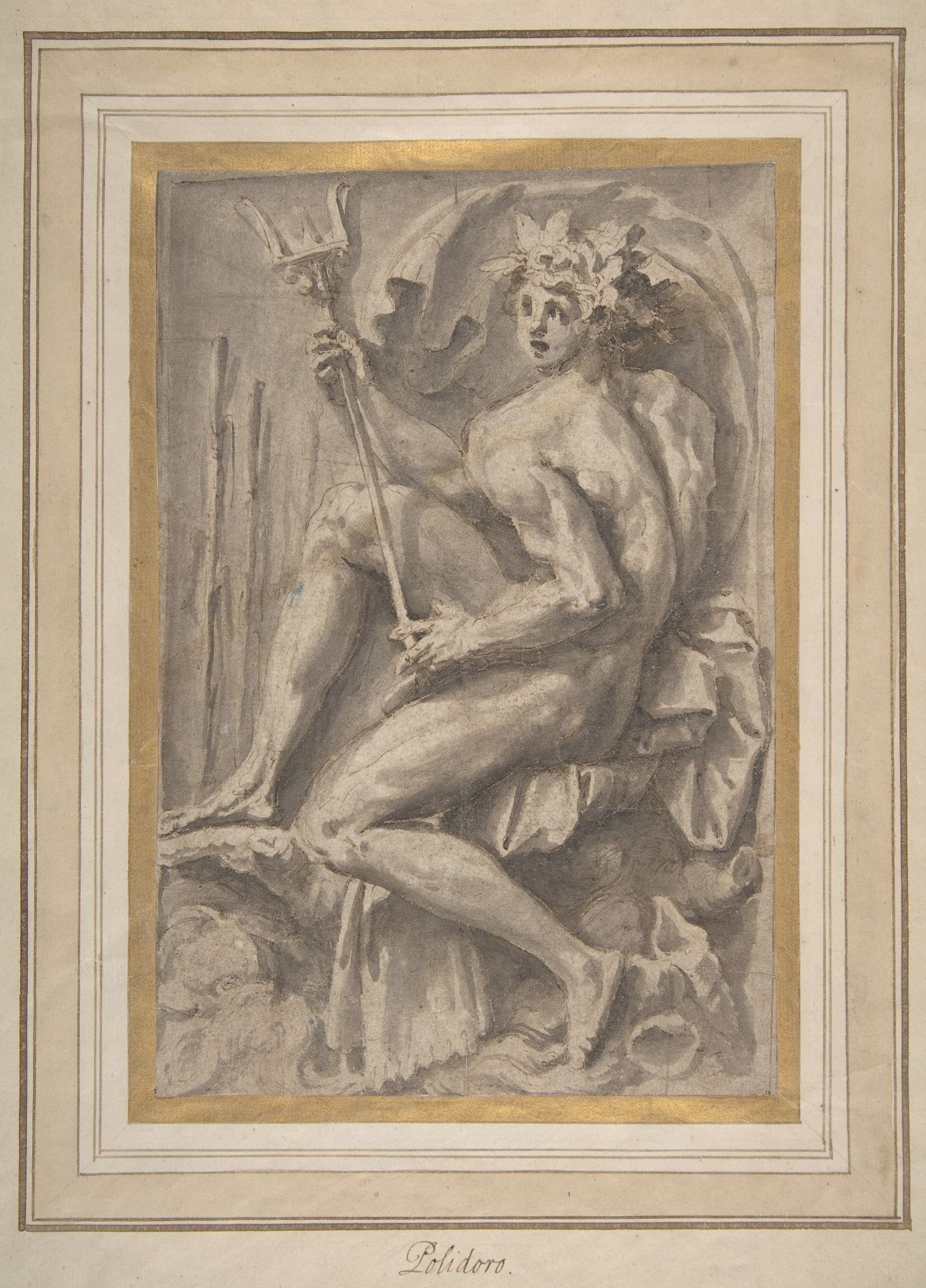 Seated Triton by Perino del Vaga (Pietro Buonaccorsi)