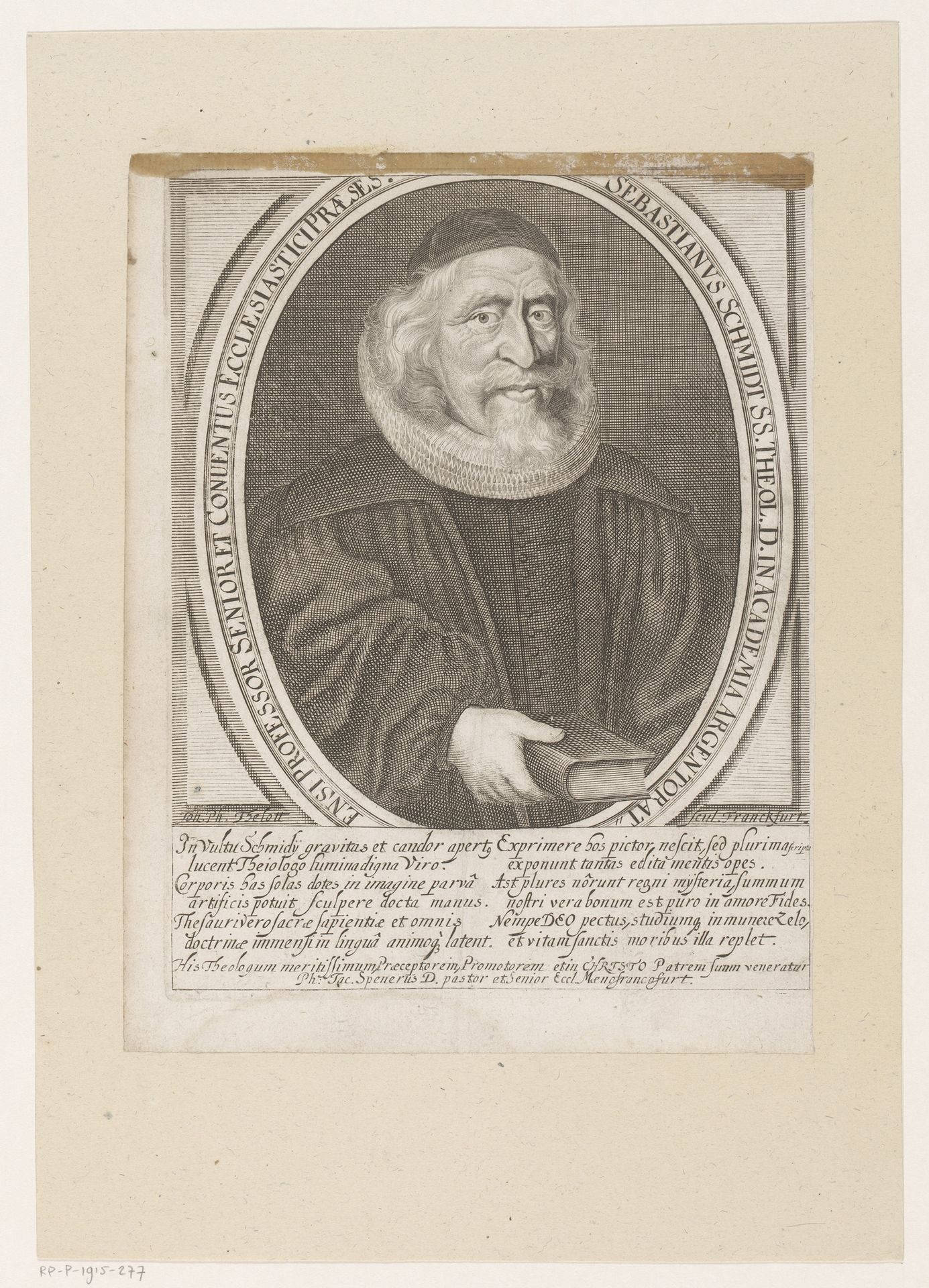 Portret van Sebastian Schmidt by Johann Philipp Thelott
