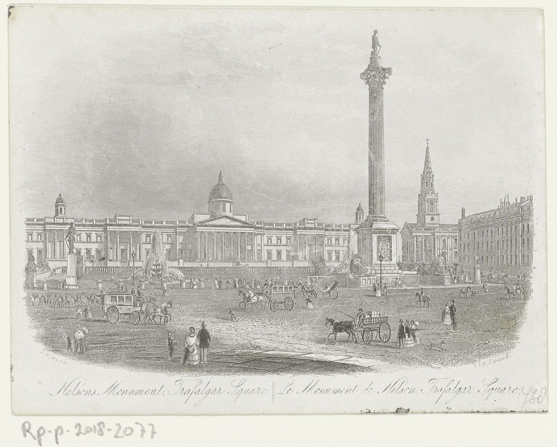 Gezicht op Nelson's Column, te Londen by Anonymous