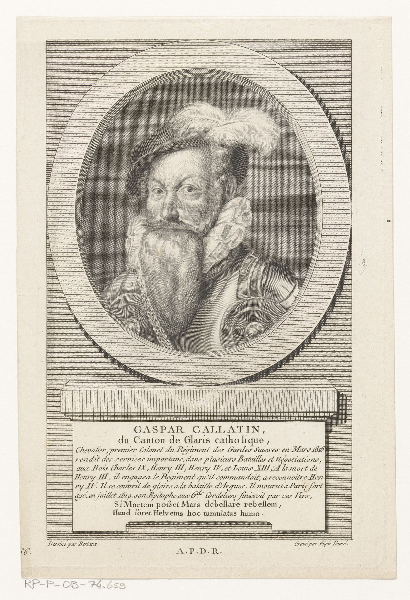 Portret van Kaspar Gallati by Nicolas Joseph Voyez