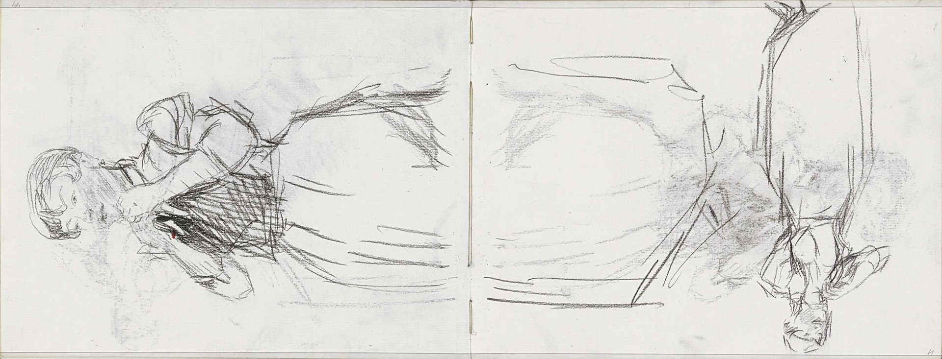 Studies van een staande vrouw met haar handen bij haar gezicht by Isaac Israels