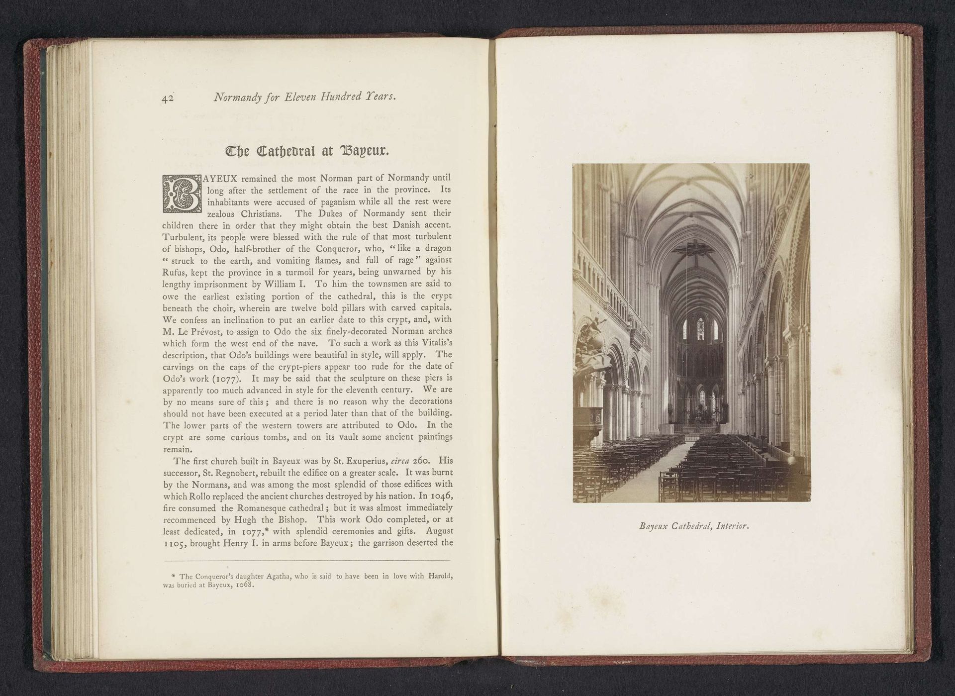 Bayeux Cathedral, interior by Joseph Cundall