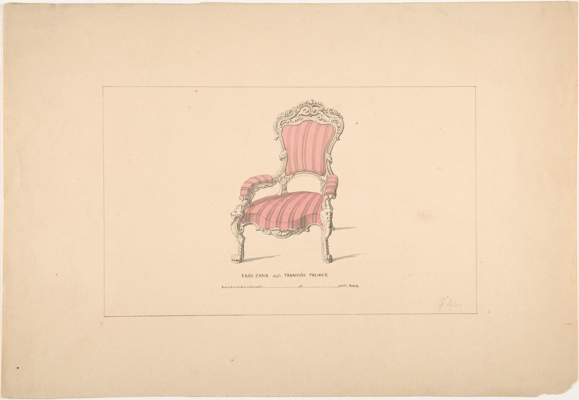 Design for Easy Chair, François Premier Style by Robert William Hume