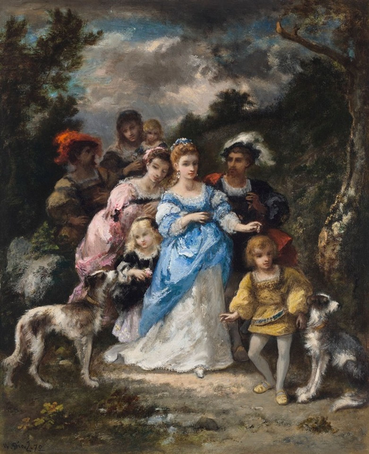 Promenade à la robe bleue by Narcisse-Virgilio Diaz