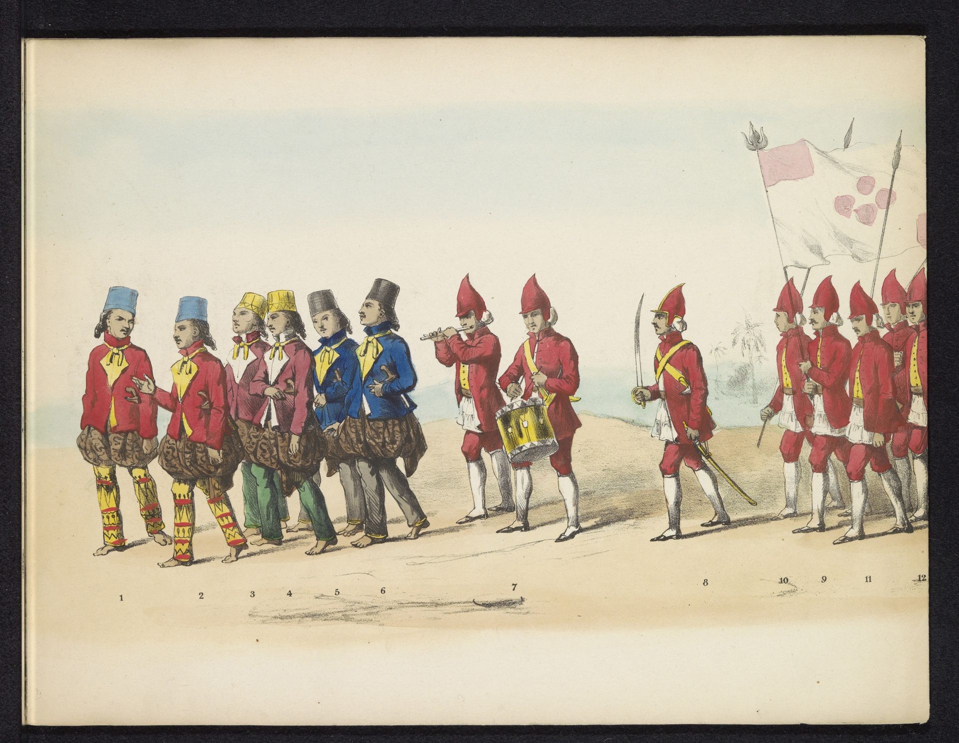 Maskerade van de Delftse studenten, 1857 (plaat 1) by Johan Hendrik Hoffmeister