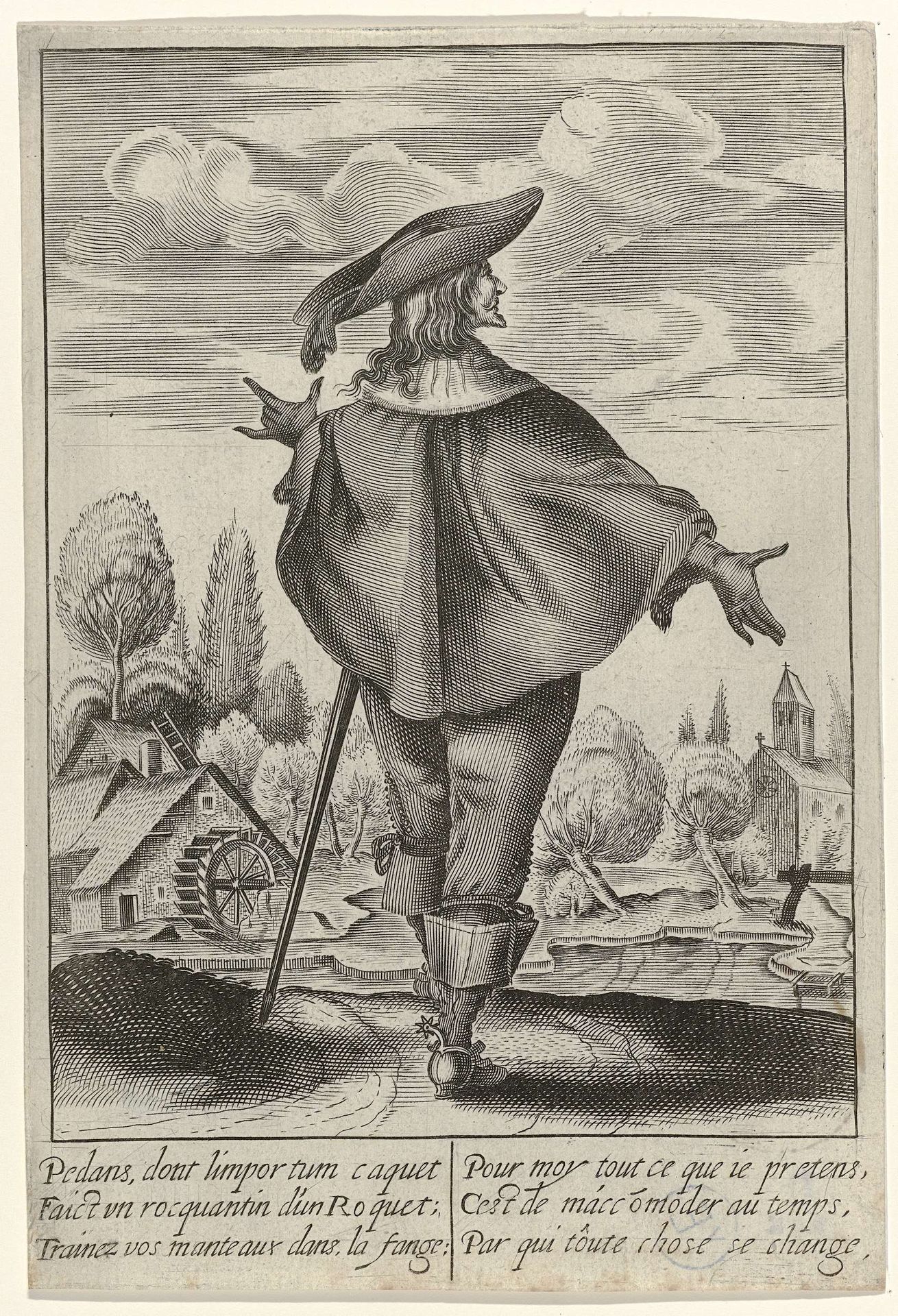 Man op de rug gezien, gekleed volgens de Franse mode ca. 1630 by Isaac Briot