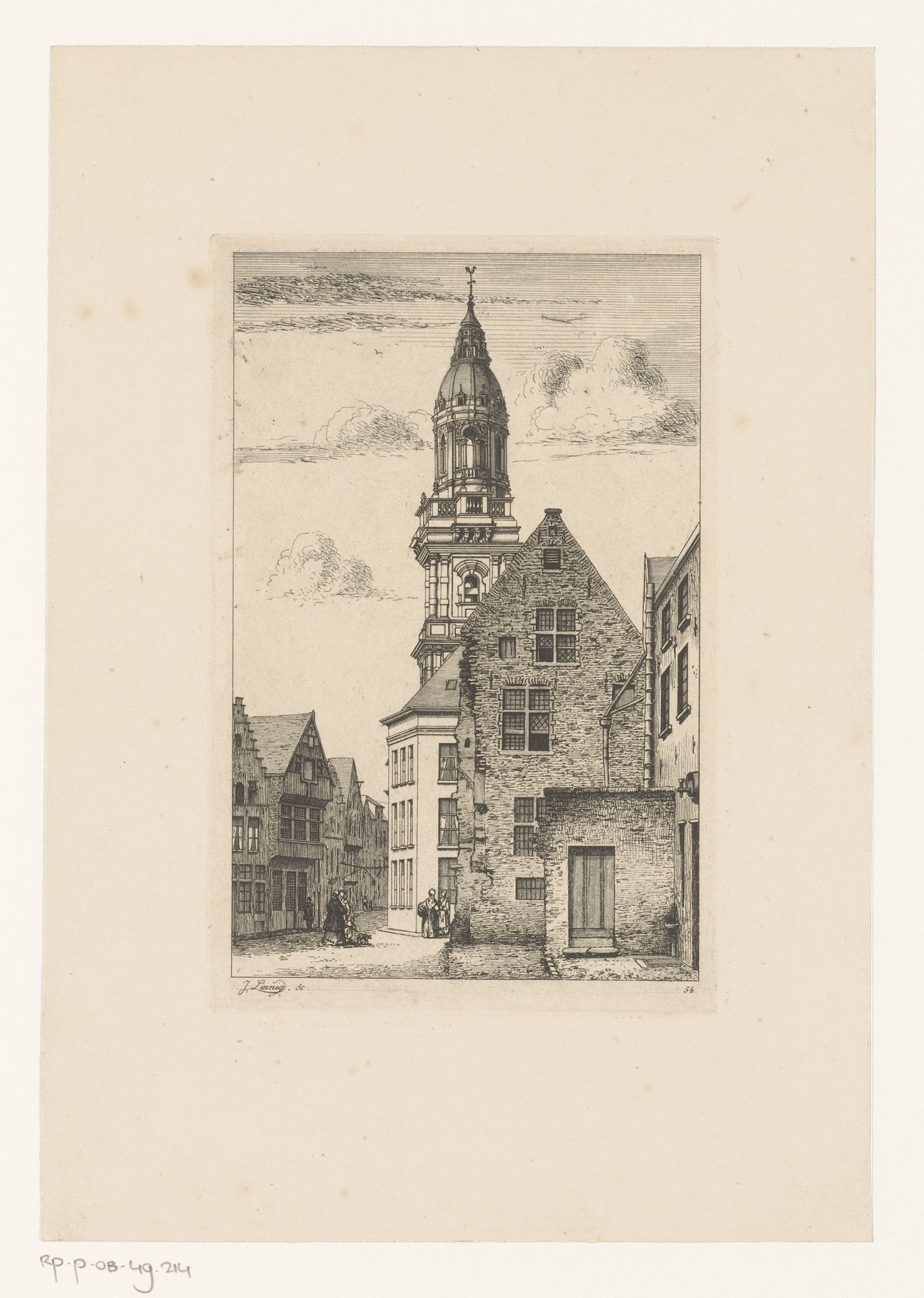 Gezicht op de Sint-Katelijnevest in Antwerpen by Jean Théodore Joseph Linnig