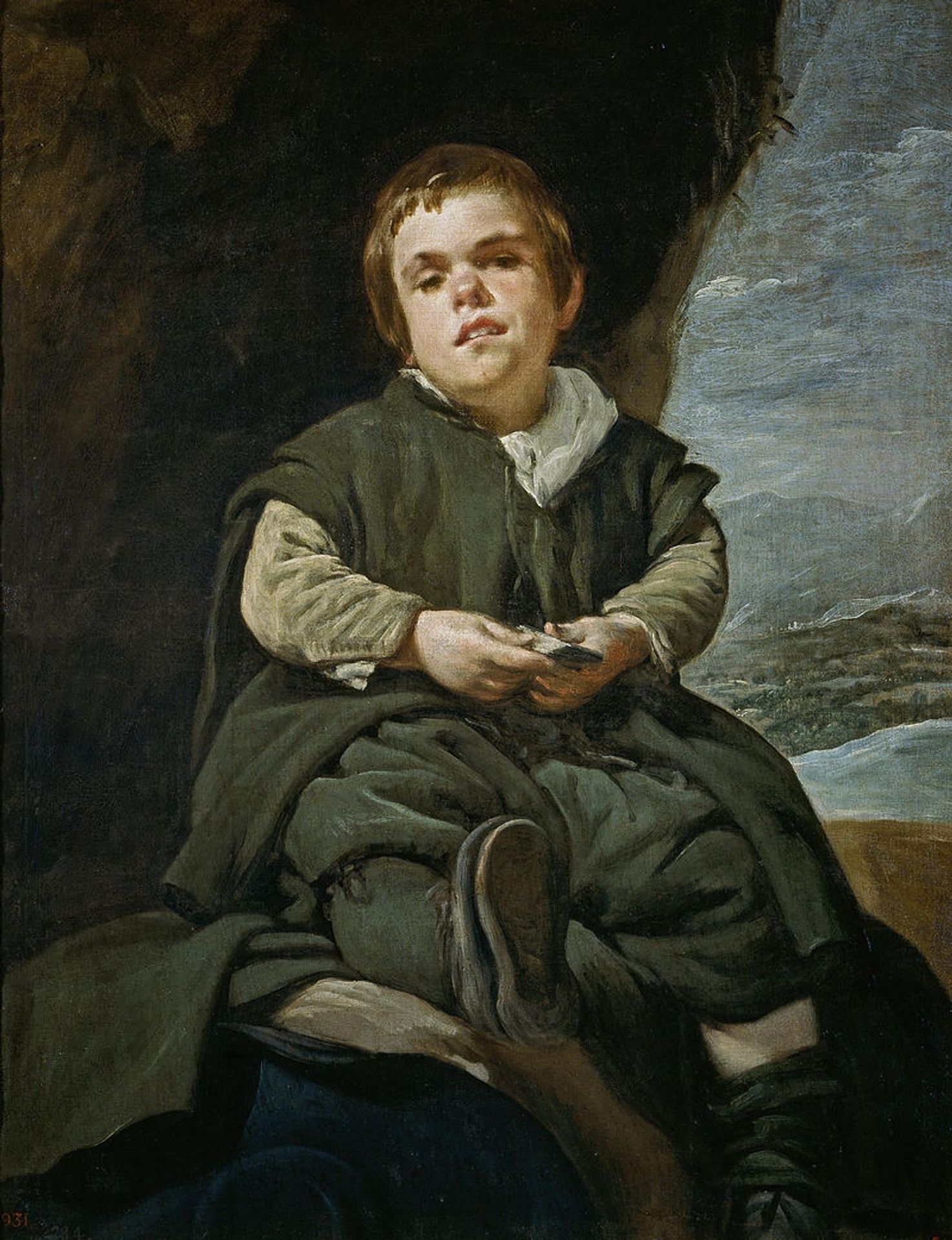 The Court Dwarf, Don Franciso Lezcano called 'El Nino de Vallecas' by Diego Velázquez