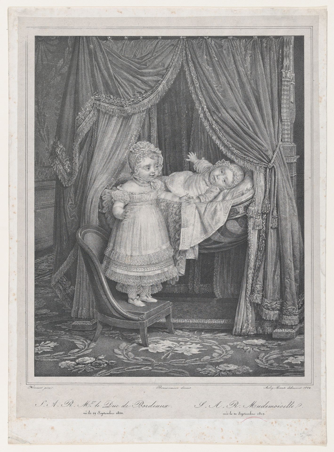 S.A.R. Mgr le Duc de Bordeaux...S.A.R. Mademoiselle...(Portr. du Comte de Chambord et la duchesse de Parme, enfants) by Hyacinthe-Louis-Victor-Jean-Baptiste Aubry-Lecomte
