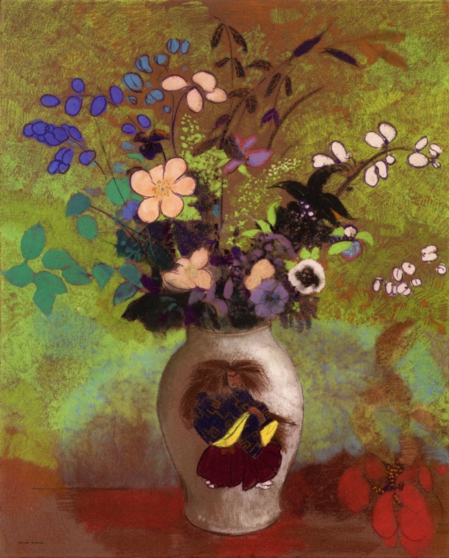 Vase with Japanese Warrior by Odilon Redon