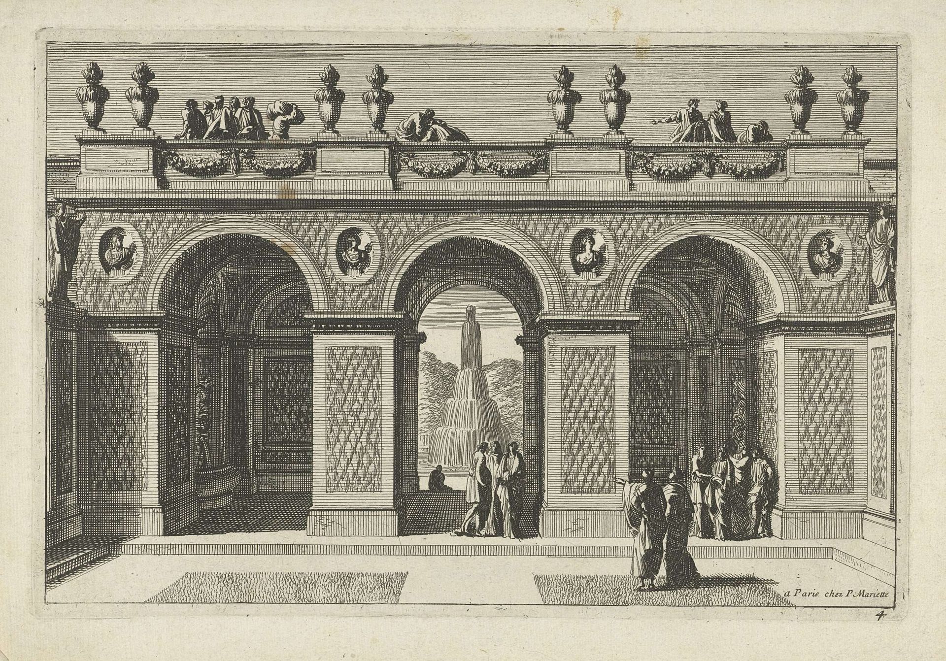 Tuinpaviljoen met drie bogen by Jean Lepautre