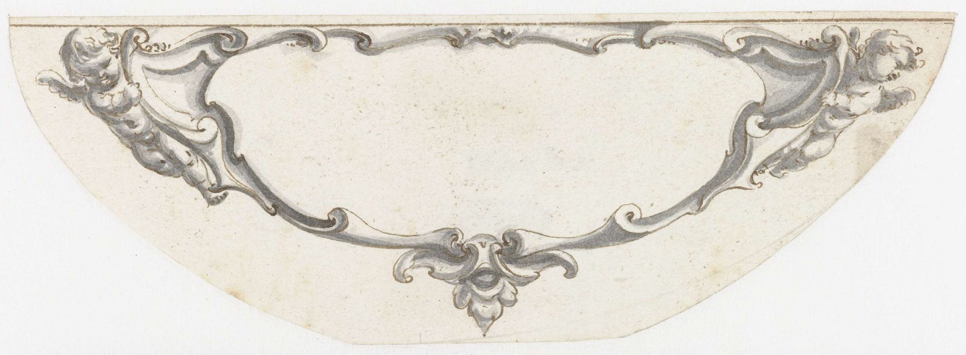 Cartouche met twee putti by Pieter Jansz.
