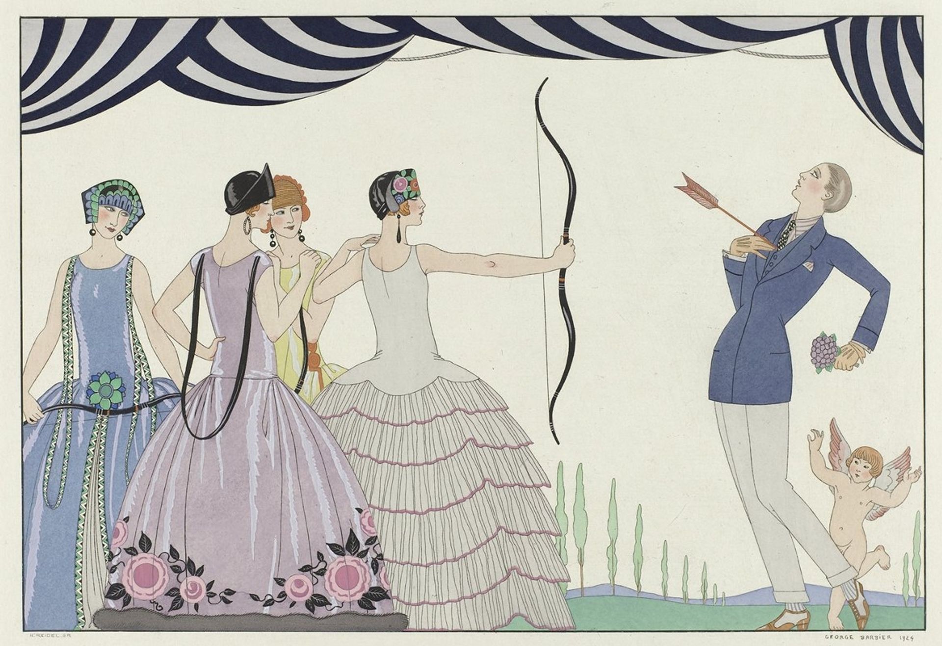 Visez au coeur, belles dames! by George Barbier