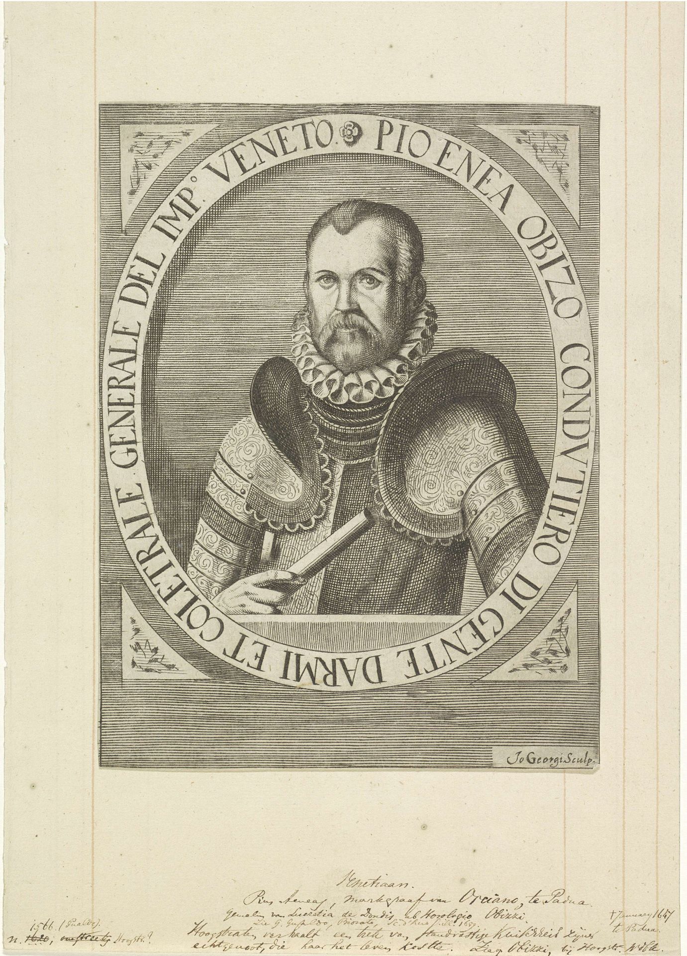 Portret van Pio Enea I Obizzi by Giovanni Georgi