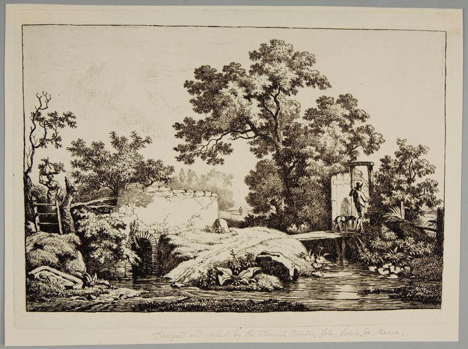 Landscape with Bridge by Jean Louis de Marne