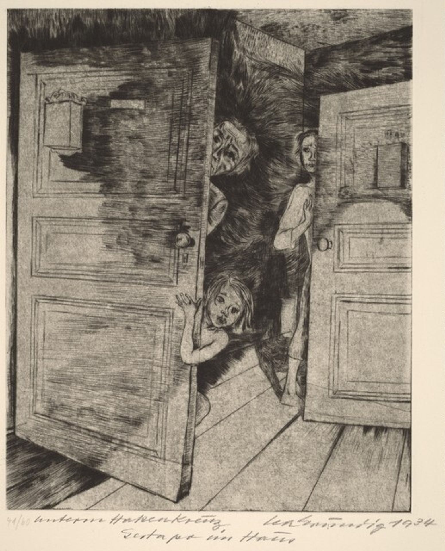 Unterm Hakenkreuz: Gestapo im Haus (Under the Swastika: Gestapo in the House) by Lea Grundig