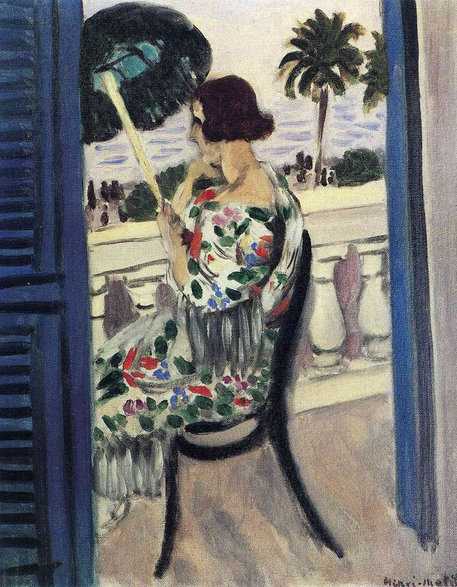 Woman holding umbrella by Henri Matisse