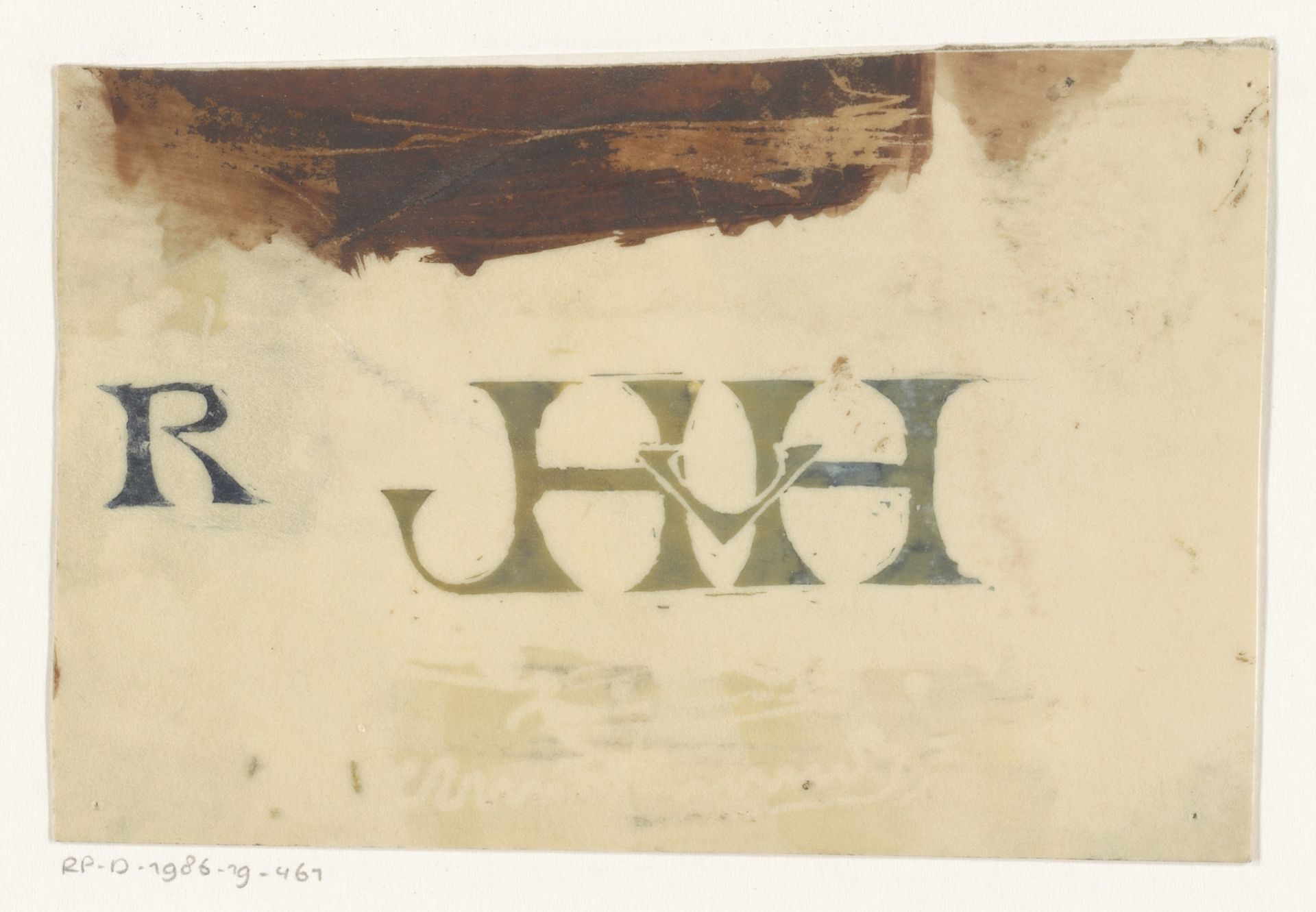 Monogram JHvH by Reinier Willem Petrus de (1874-1952) Vries