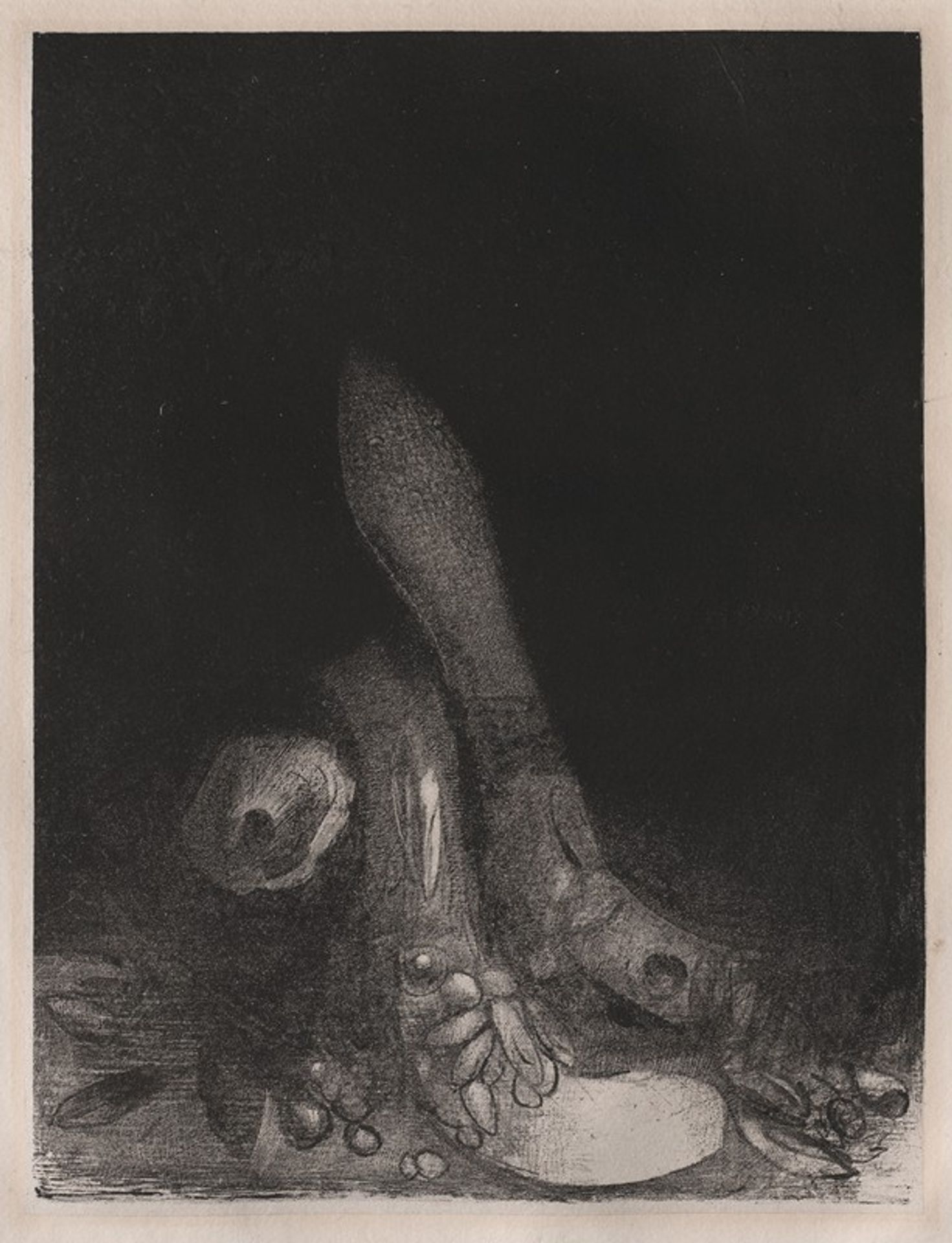 Flowers Fall and the Head of a Python Appears by Odilon Redon