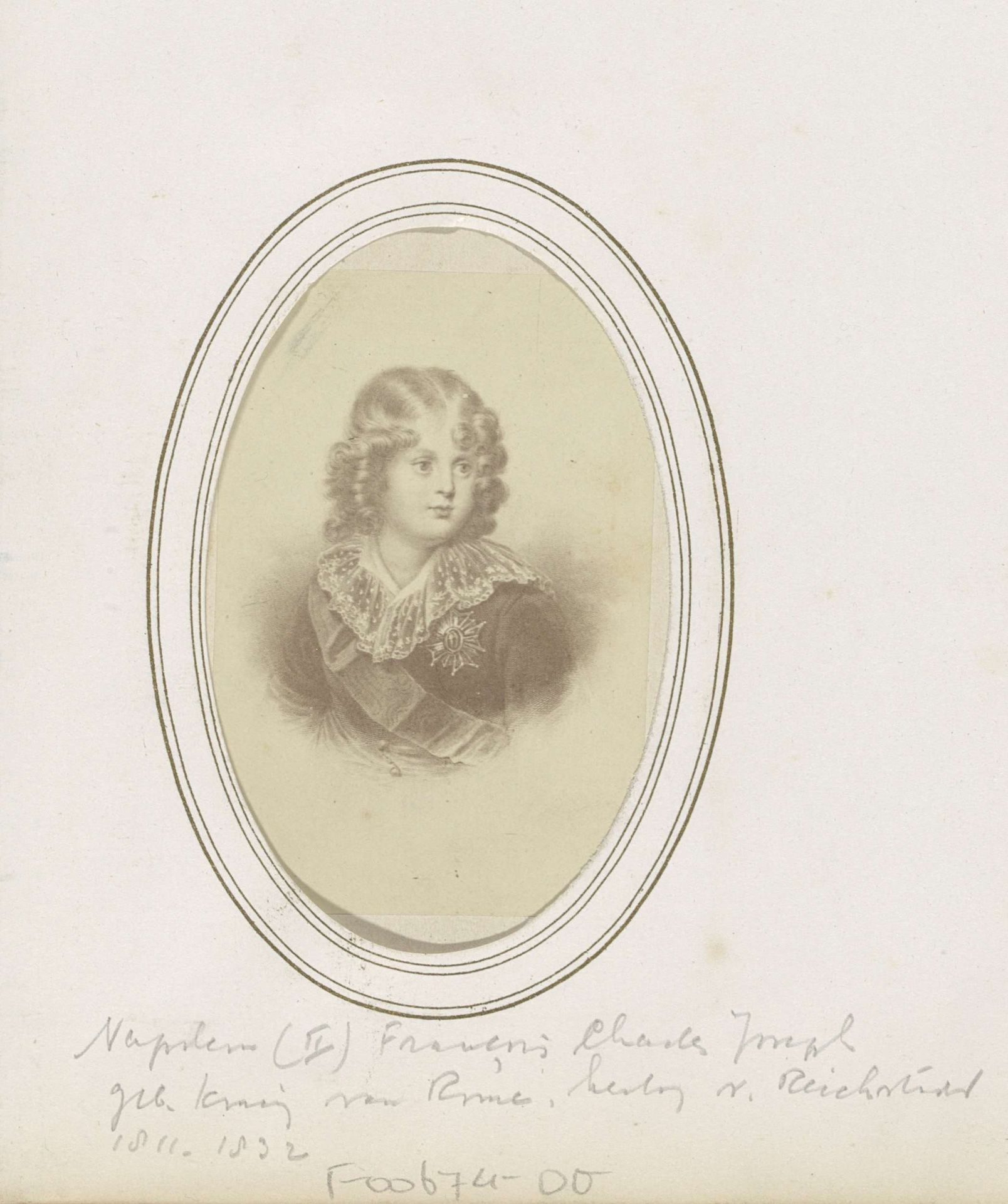 Fotoreproductie van (vermoedelijk) een prent van Napoleon II Bonaparte, koning van Rome, als kind by Anonymous