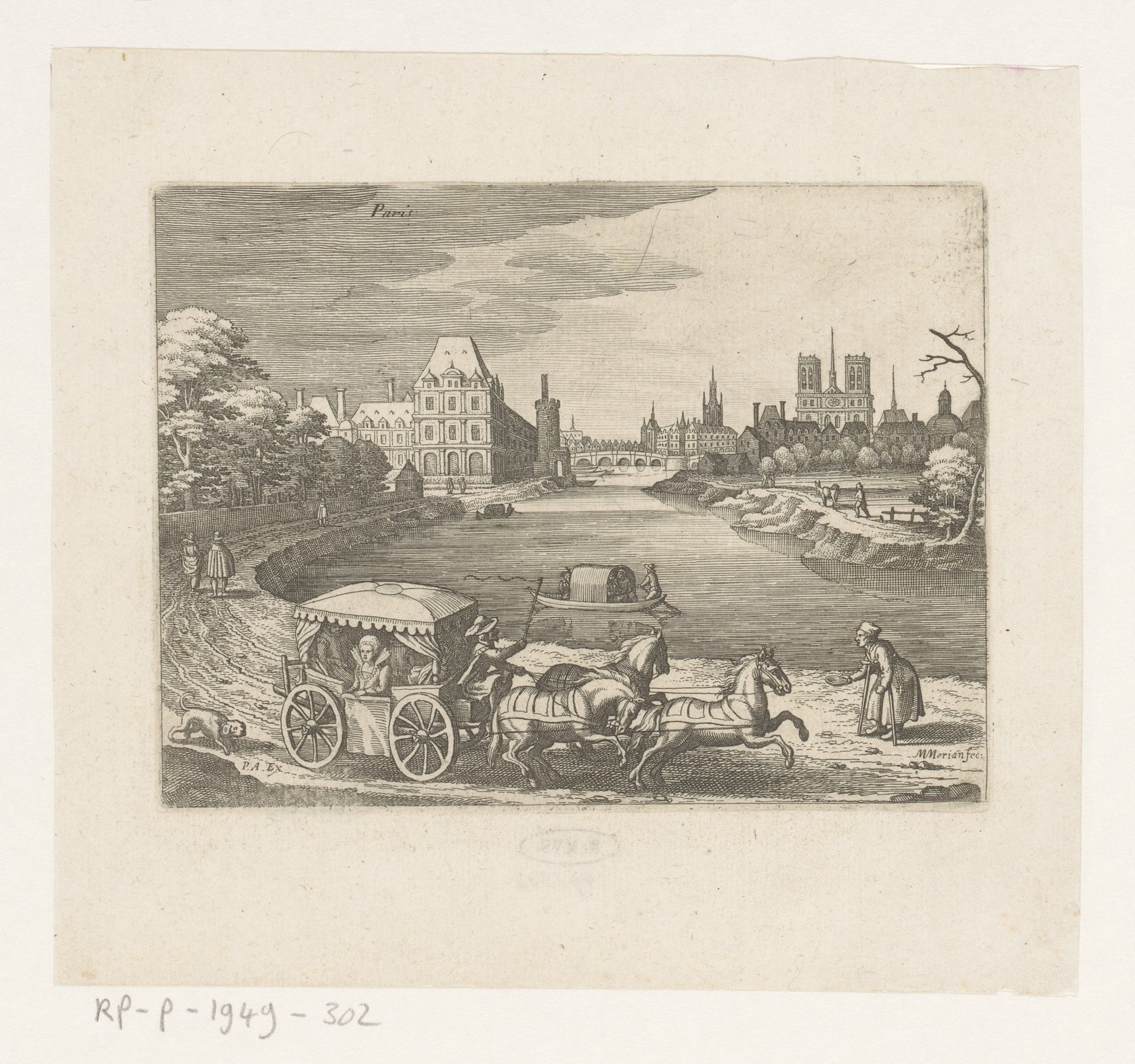 Gezicht te Parijs by Matthäus (I) Merian
