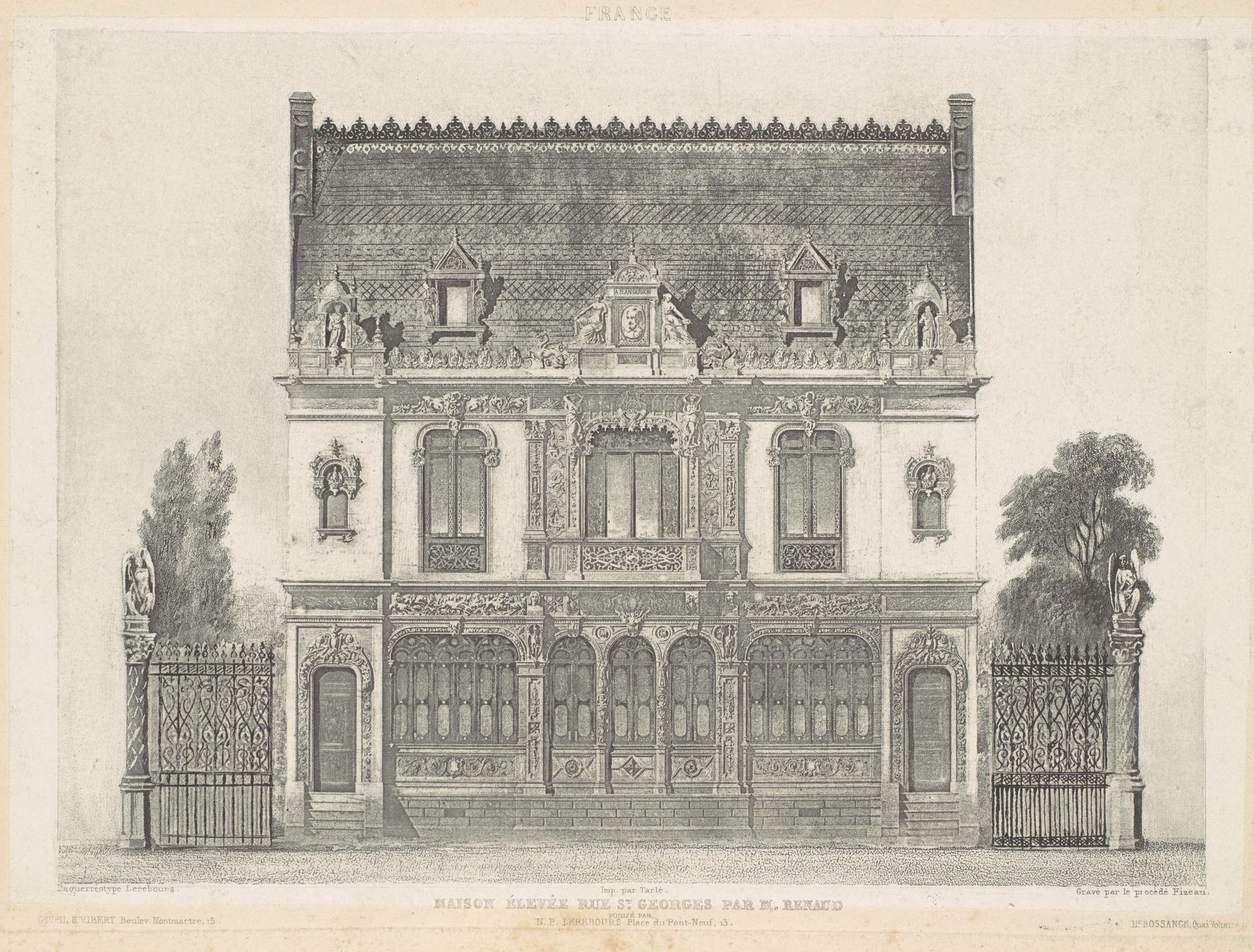 Maison Élevée Rue St. Georges par M. Renaud by Armand-Hippolyte-Louis Fizeau