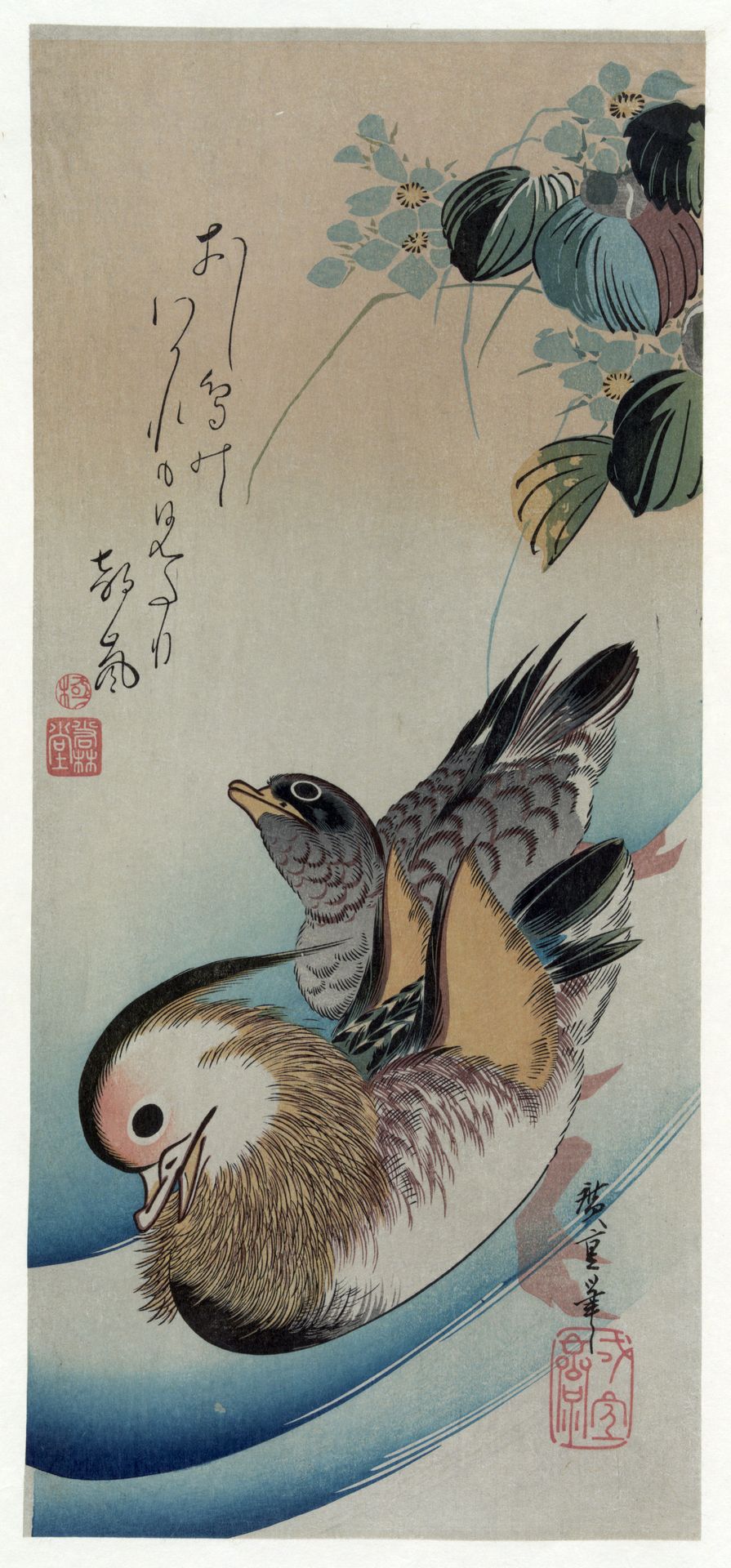 Two Mandarin Ducks by Utagawa Hiroshige
