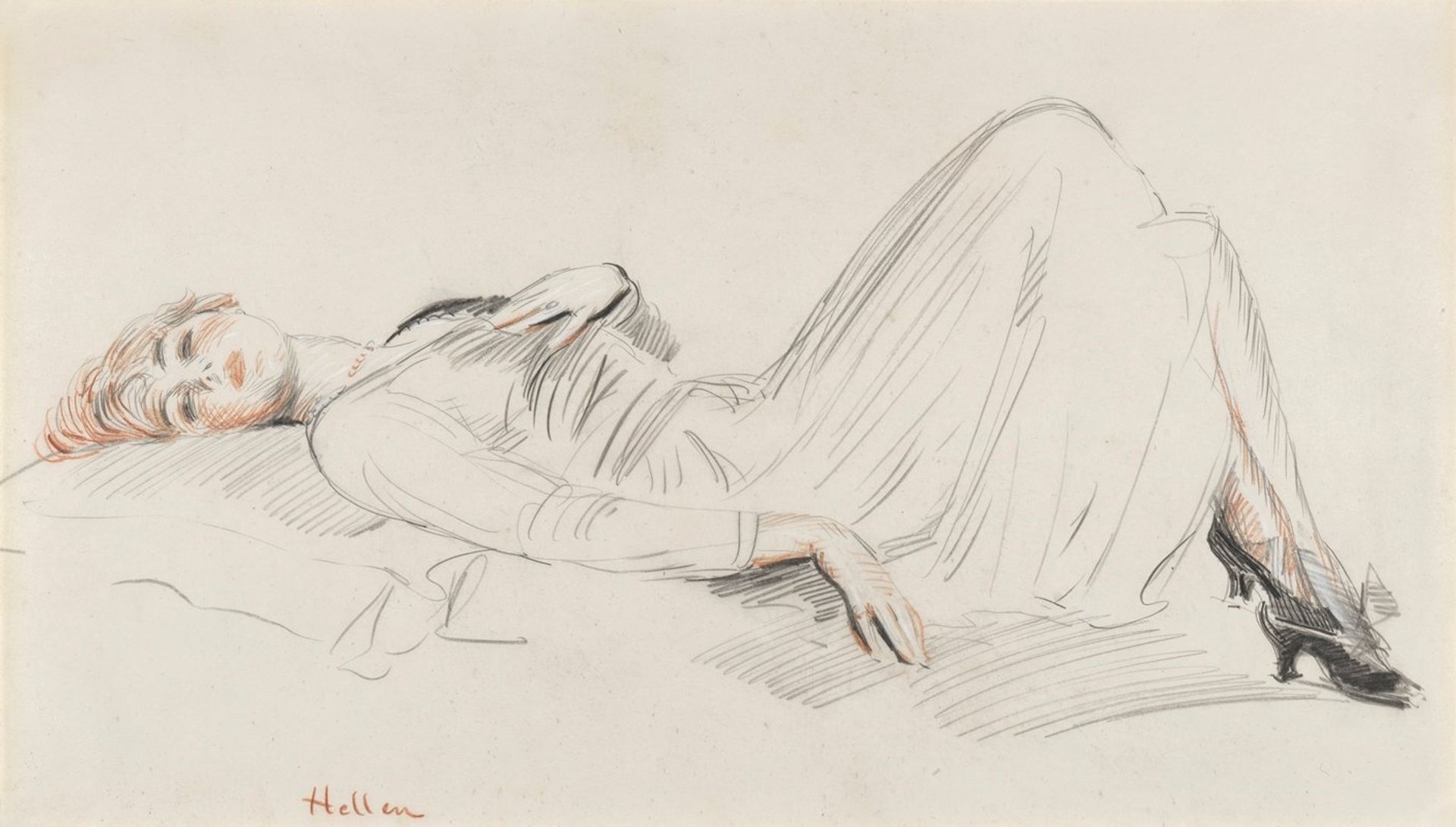 Jeune femme allongée by Paul César Helleu