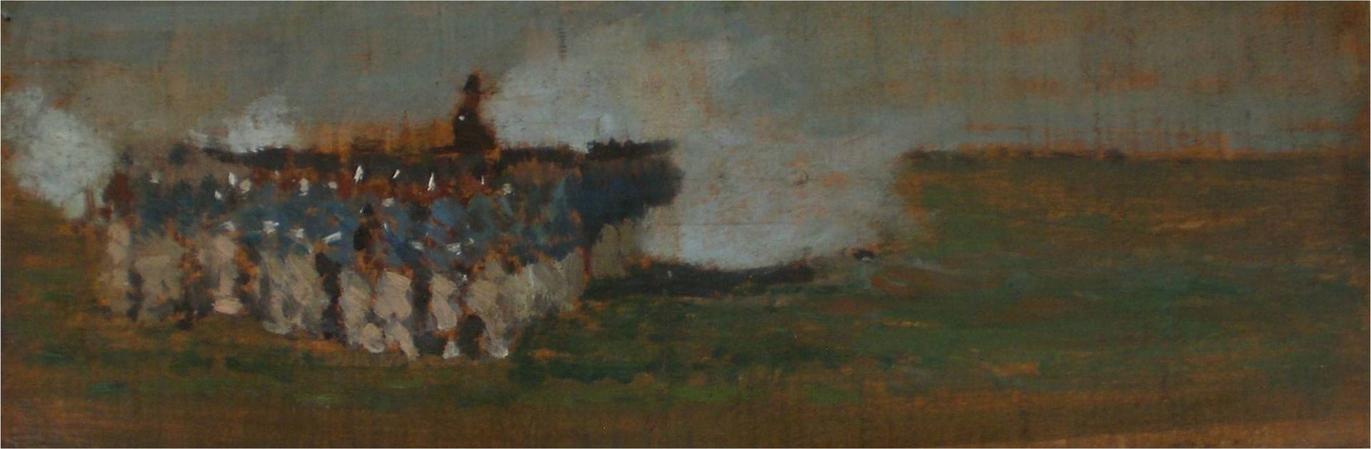 Square of Villafranca or Practice shooting by Giovanni Fattori