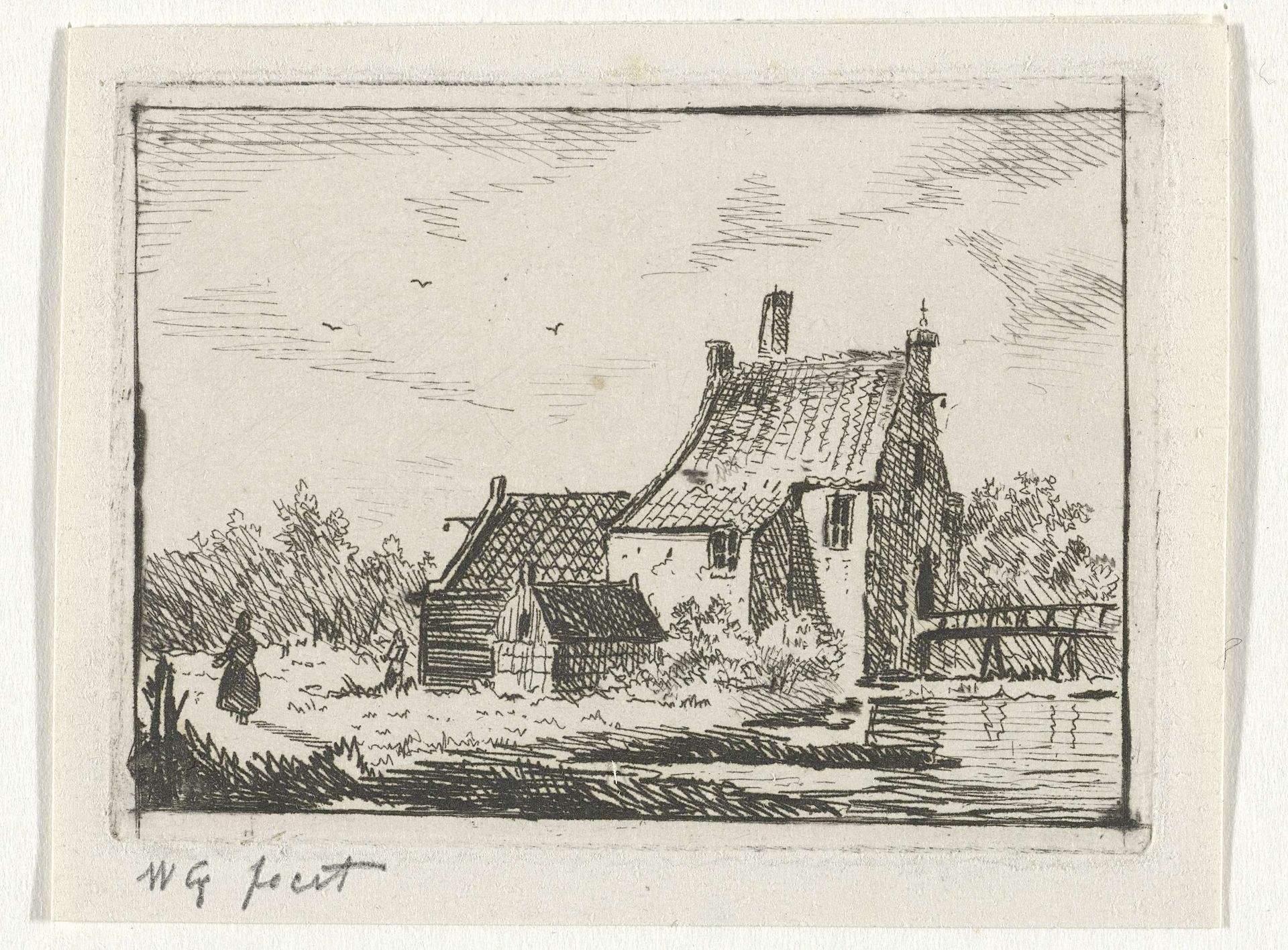 Huis aan water by Willem Gruyter jr.