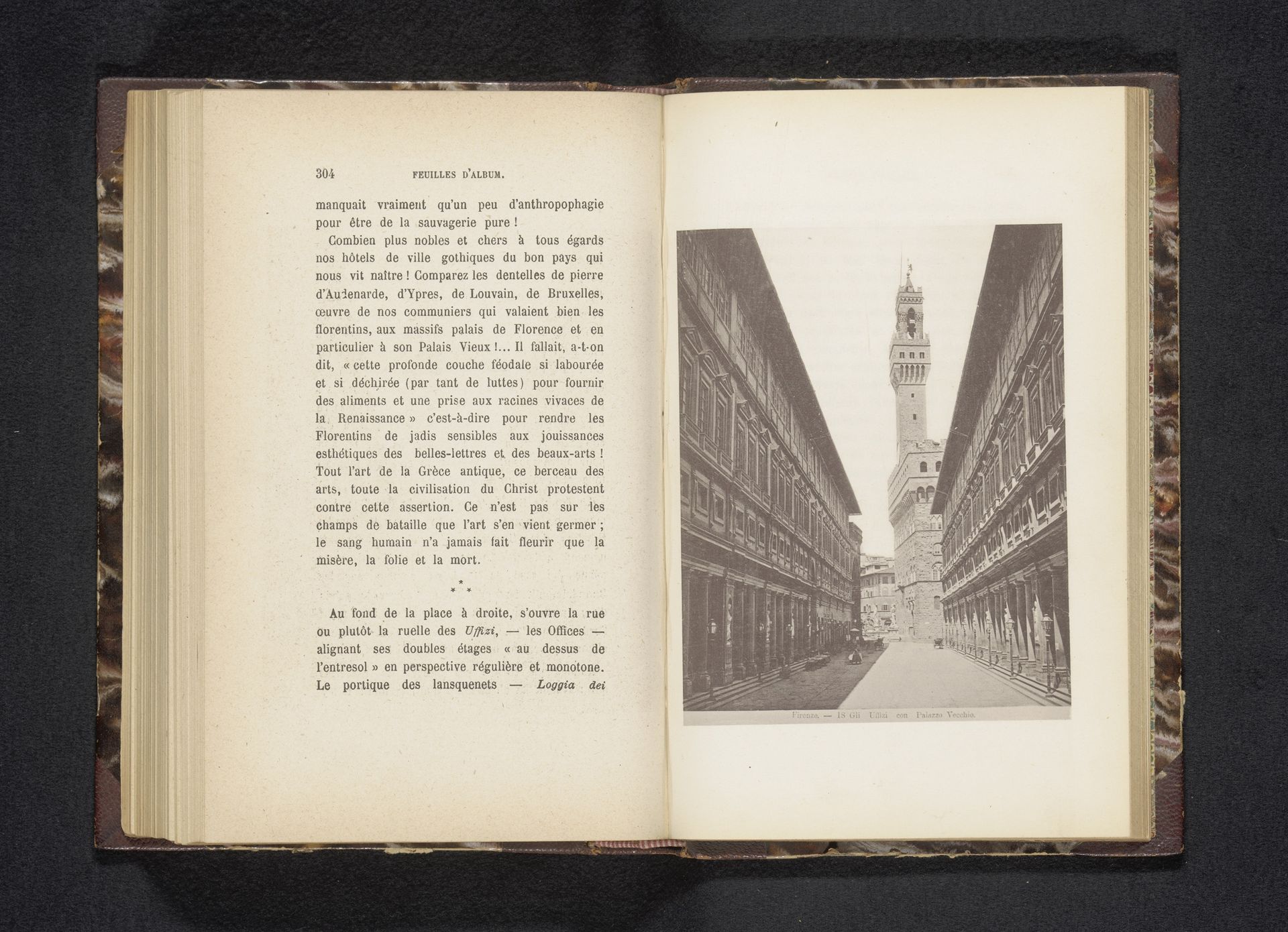 Gezicht op het Palazzo degli Uffizi en het Palazzo Vecchio by Anonymous