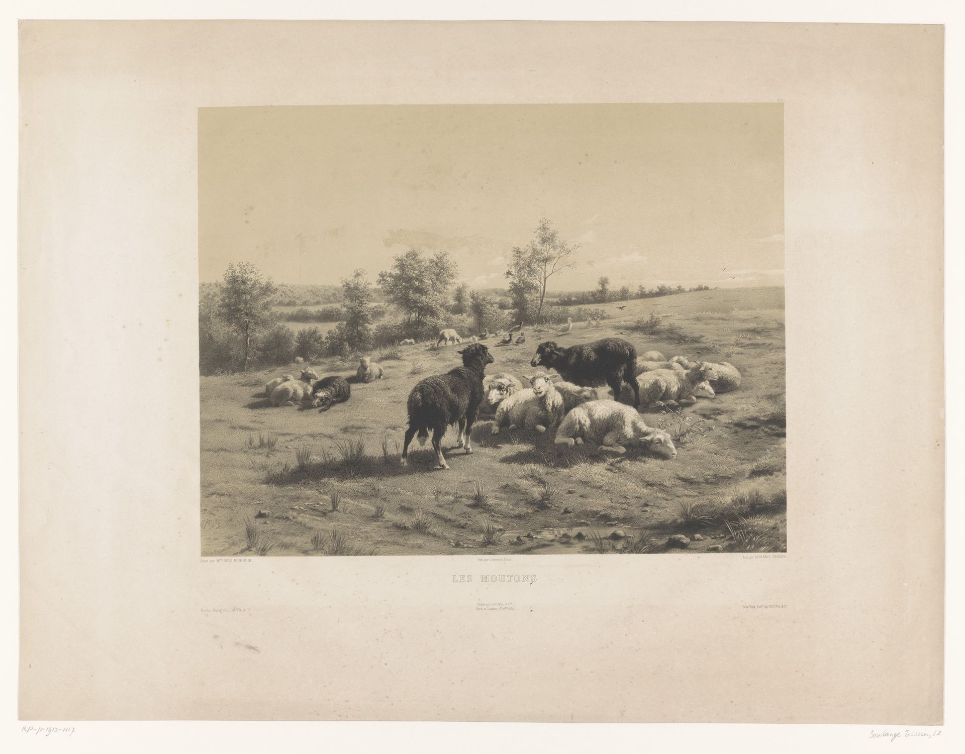 Schapen in een weide by Louis Emmanuel Soulange-Teissier