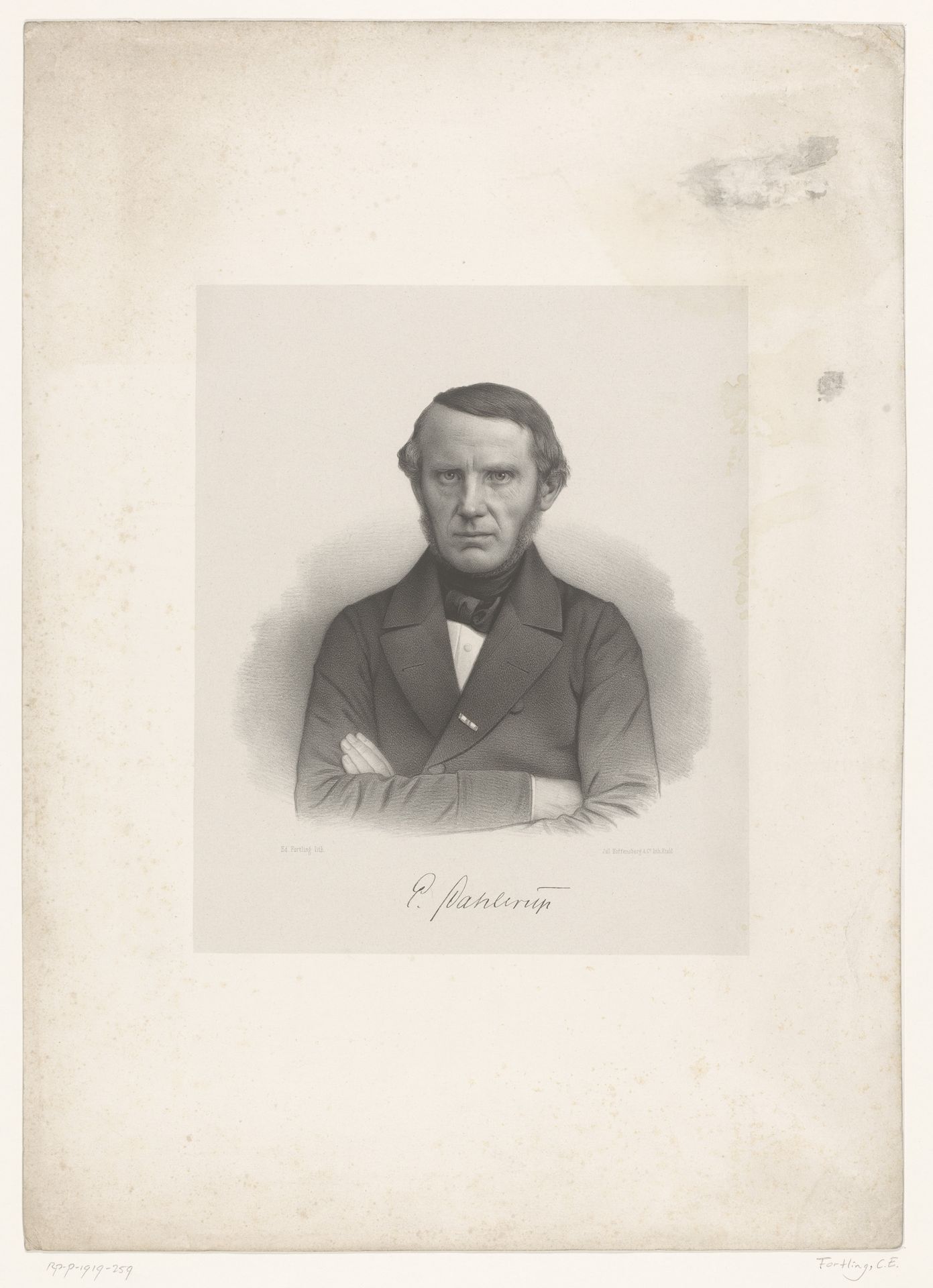 Portret van Carl Emil Dahlerup by Christian Edvard Fortling